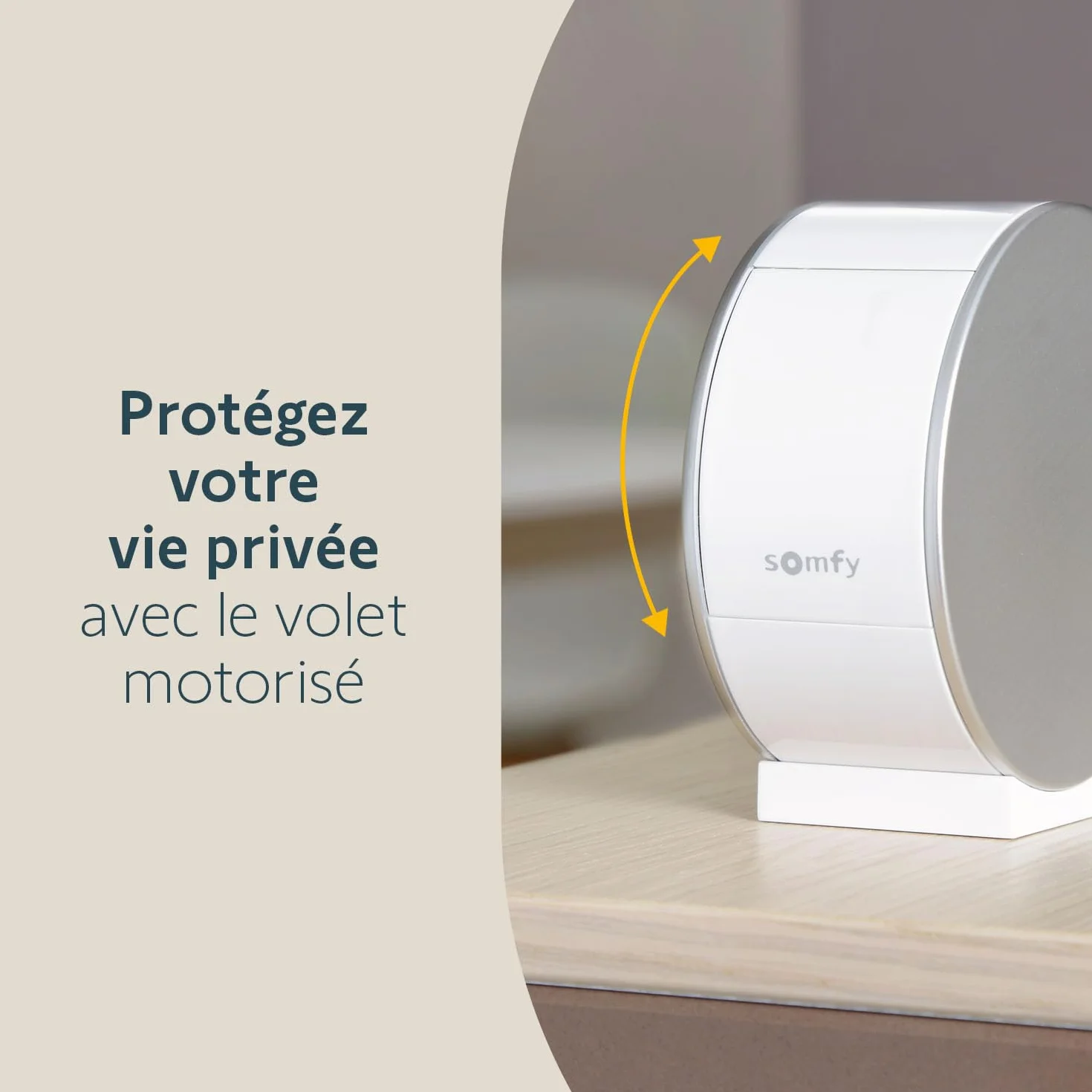 somfy 2401507 - Indoor Camera, Caméras avec volet motorisé, Compatible : Alexa, Google Home et Tahoma, Vision Nocturne, Détection de Mouvement, Grand Angle, Enregistrements vidéo, Haut-Parleur