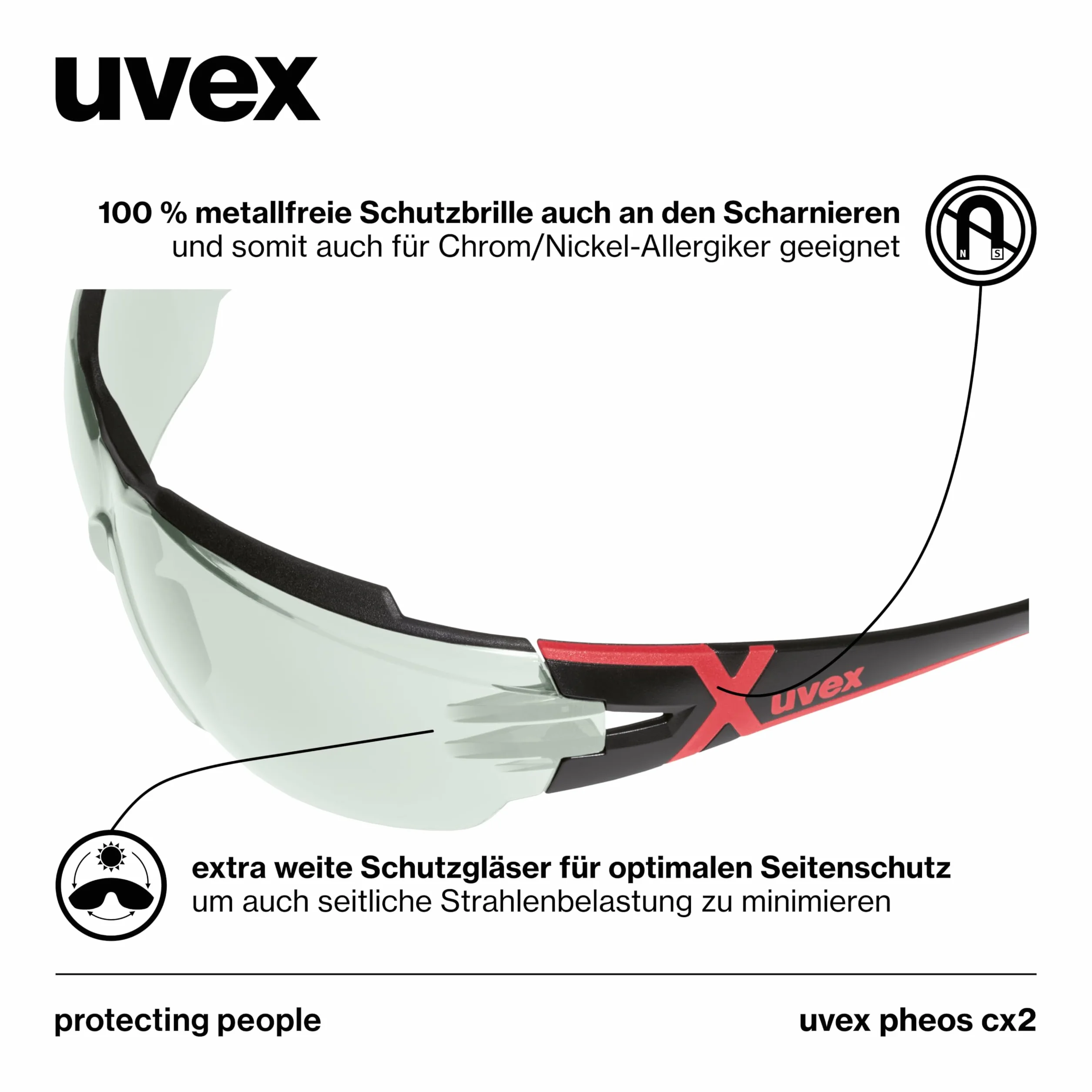 Uvex pheos cx2 Lunettes de protection infrarouge UV soudage anti-buée anti-rayures