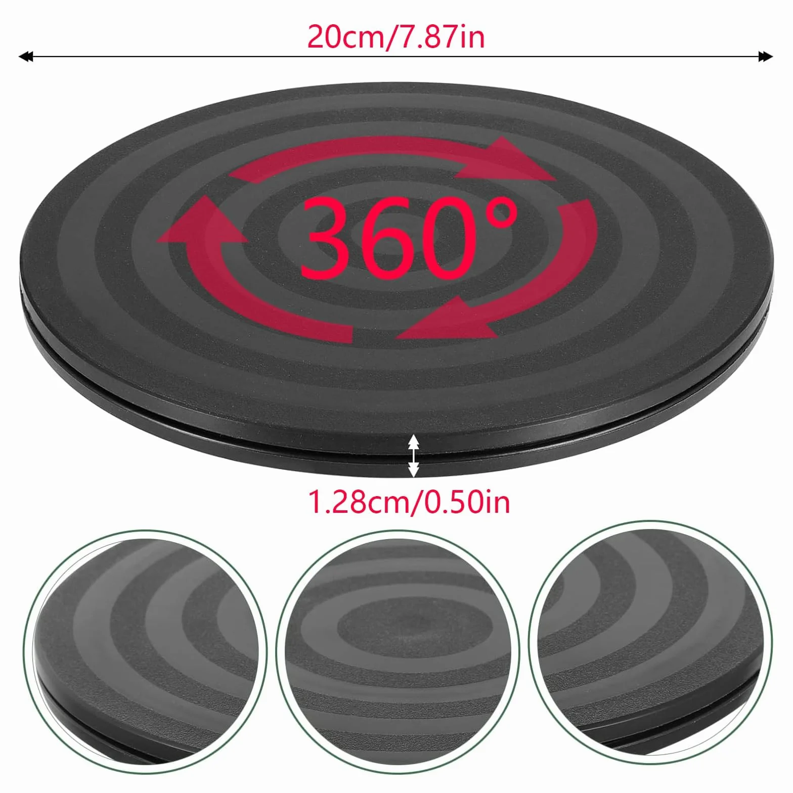 2 PCS Plateau Tournant Universel de 20 cm, Capacité de Charge du Plateau tournant TV 20KG, Rotatif à 360°, pour Les Plantes en Pot, Les Haut-Parleurs, Les Ordinateurs Portables, Les Moniteurs, Les T