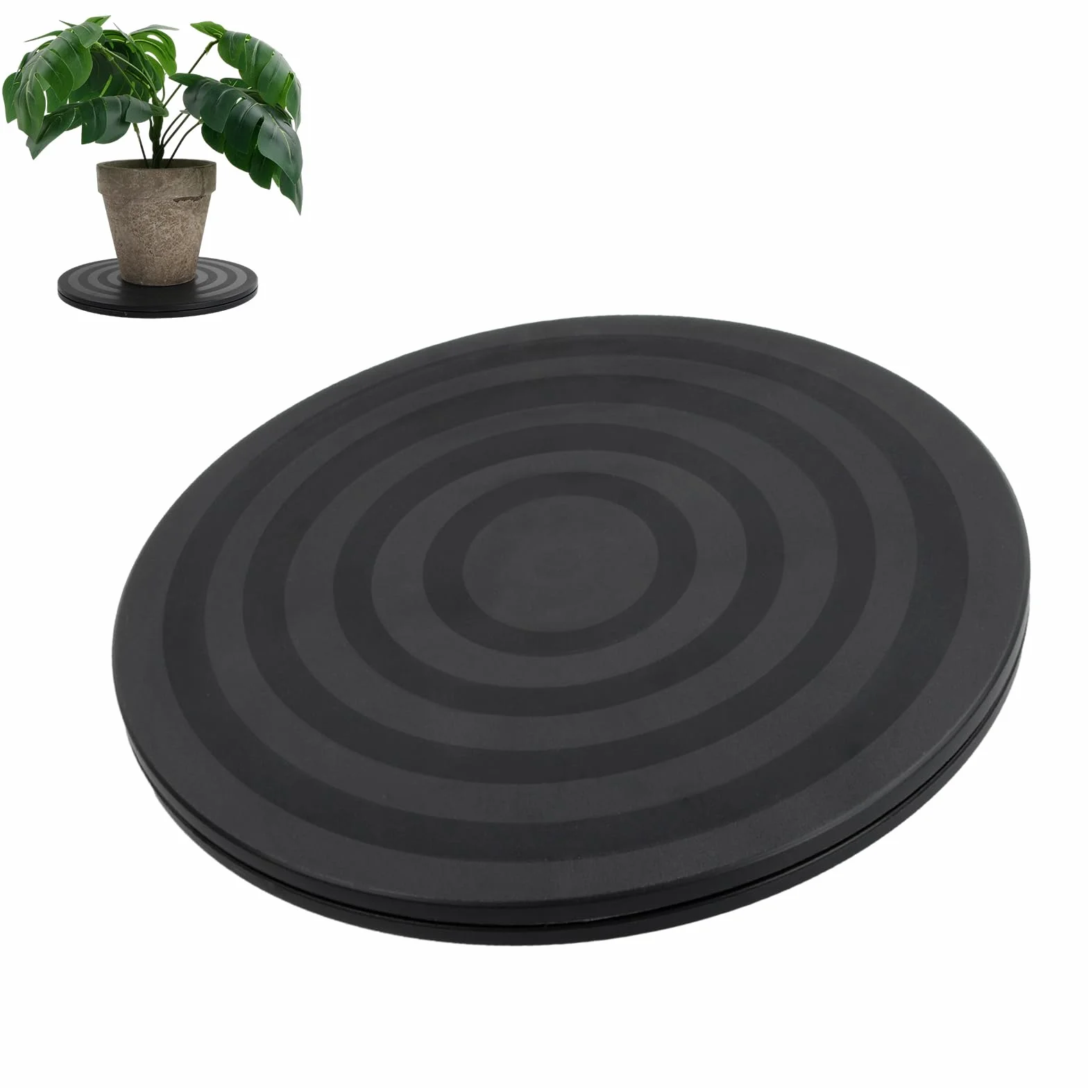20cm Support Plaque Tournant Rotatif, 360° Pivotant Plateau Tournante avec Roulements à Billes en Acier, Heavy Duty Tourne-Disque Rond Rotatif pour TV Artisanat Plantes à Bonsaï, Noir