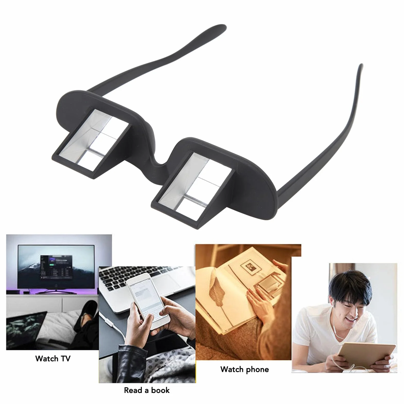 Lunettes Paresseuses pour éviter les Crampes au Cou, Lunettes à Prisme à 90 Degrés pour Regarder la Télévision ou Lire, Idéales pour la Pêche, les Employés de Bureau et les