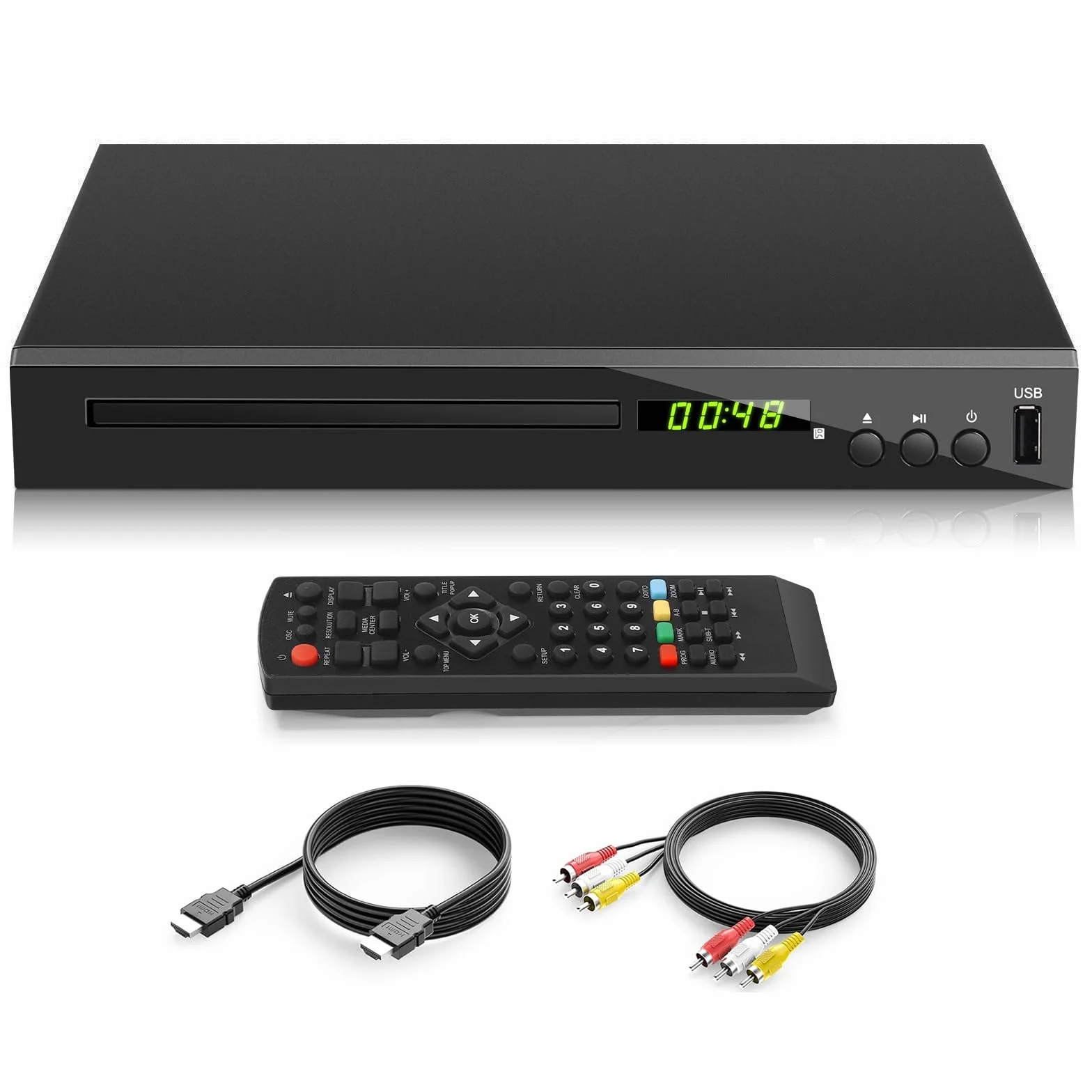Lecteur de DVD Blu-Ray pour TV, HD Lecteur Blu-Ray Lit Le Disque Blu-Ray de Région 2, Lecteur DVD CD 1080P Toutes Régions pour la Maison, Supporte Clé USB Sortie HDMI AV Coaxiale (Blu-Ray Région 2)