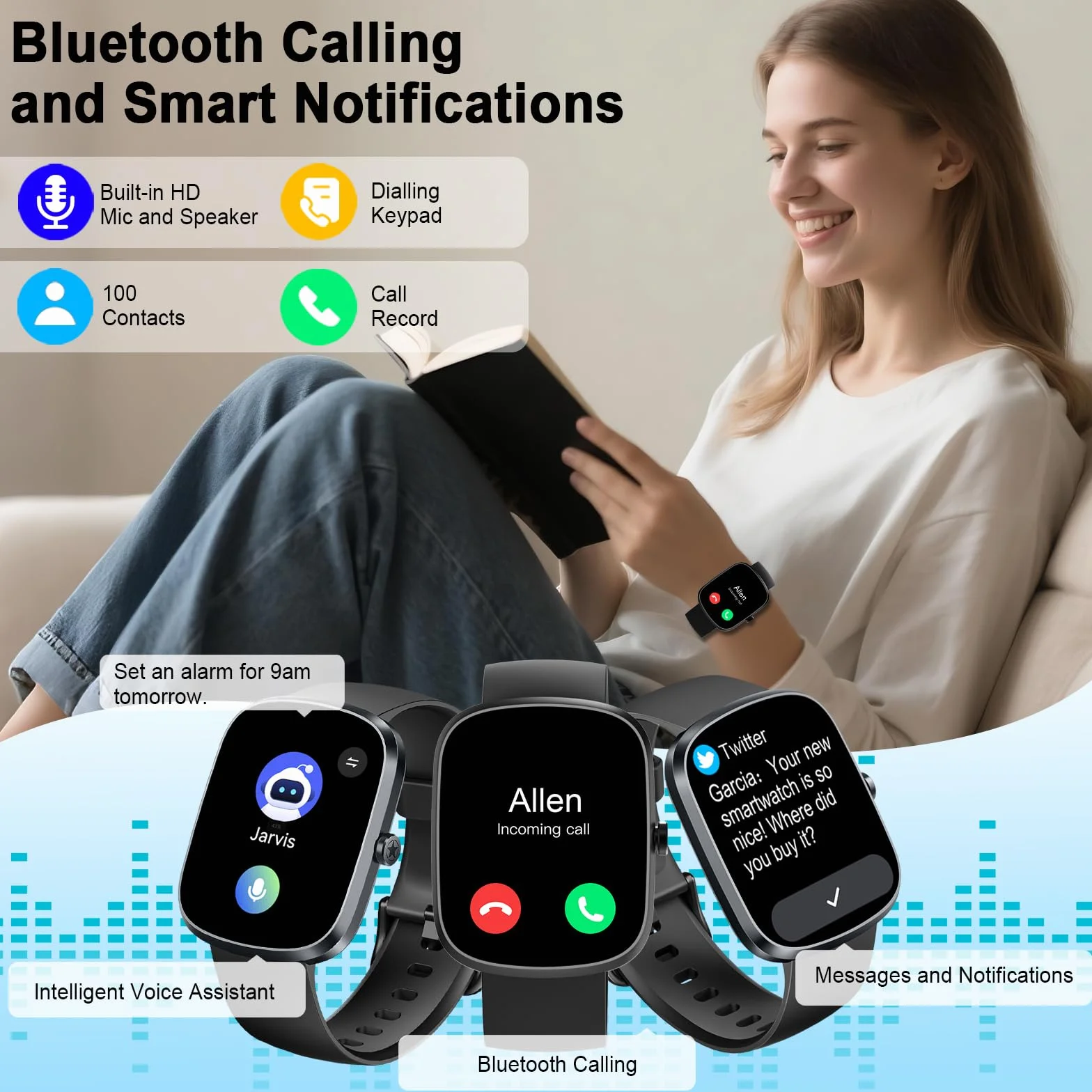 IA Montre Connectée Homme Femme avec ChatGPT, 1.91''Smartwatch avec Appel Bluetooth, Etanche IP68 Montre Sport Podometre Cardiofrequencemetre Sommeil, 120+Sportifs Montre Intelligente pour Android iOS
