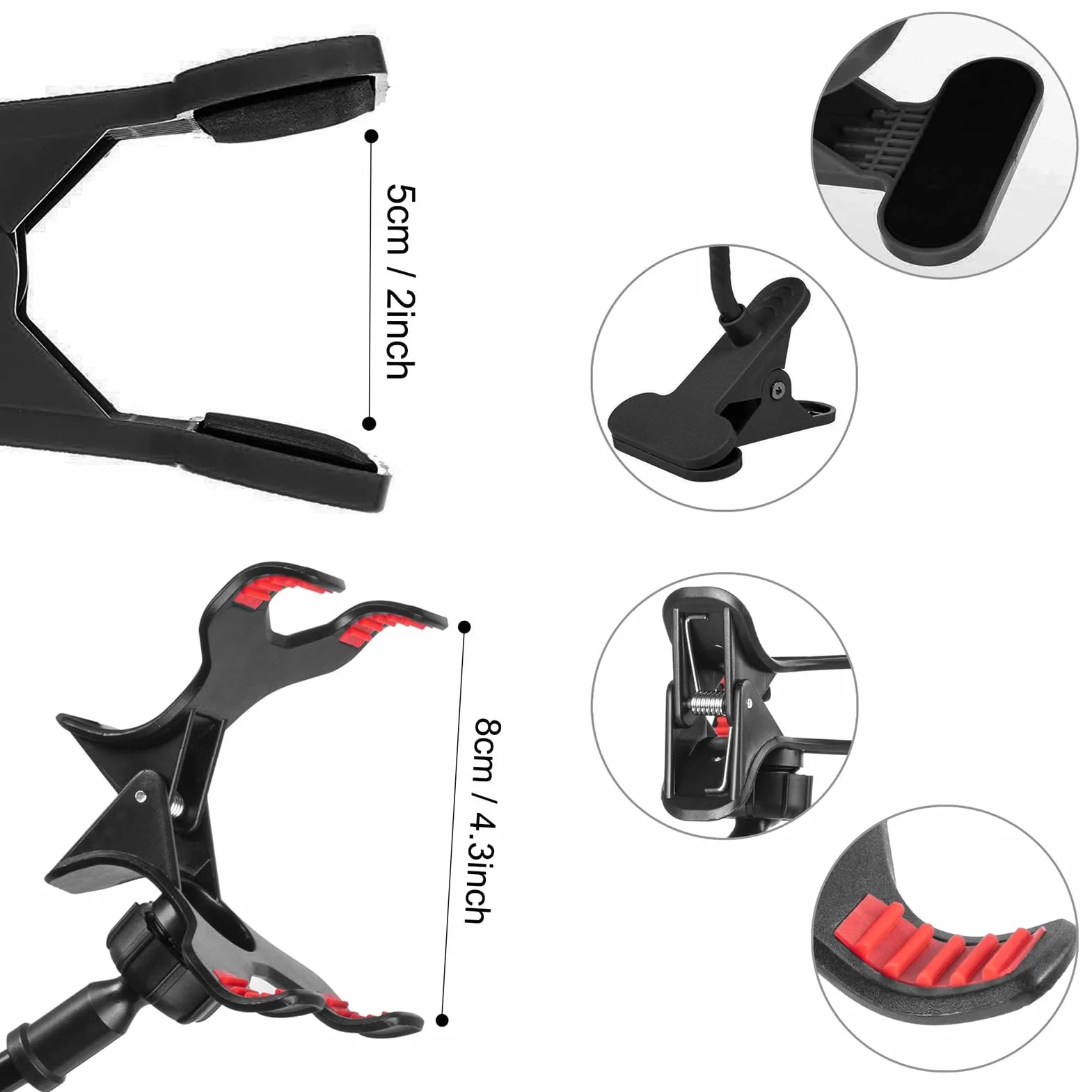 Générique Support Téléphone à Col de Cygne - Bras Long Réglable avec Support pour Tête de Lit ou Chevet,Pince Multifonction pour Smartphones - Fixation Stable Gym, Chambre, Cuisine