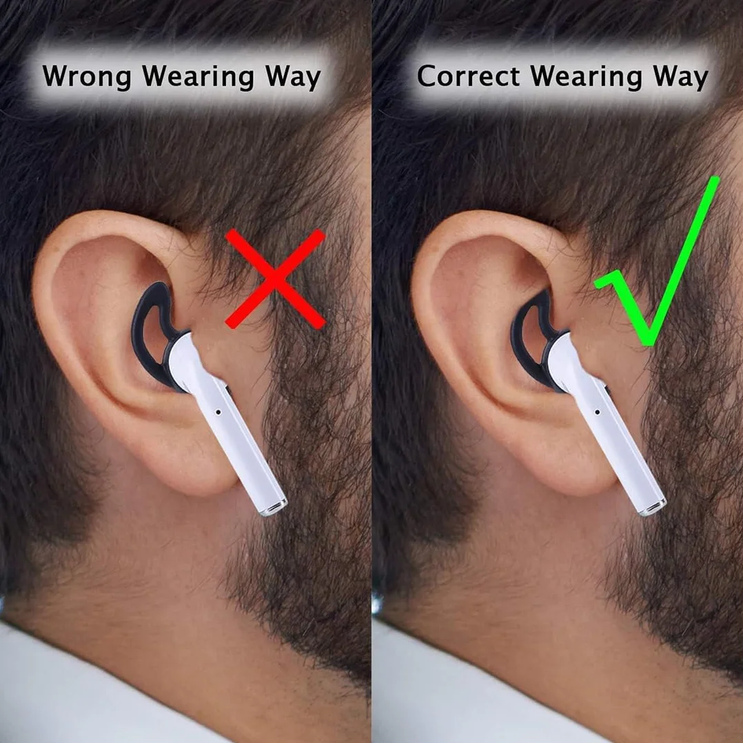Crochet d'oreille Remplaçable en Silicone Souple Compatible avec AirPods, Antidérapant et Anti-Perte, Accessoire Écouteur Multicolore