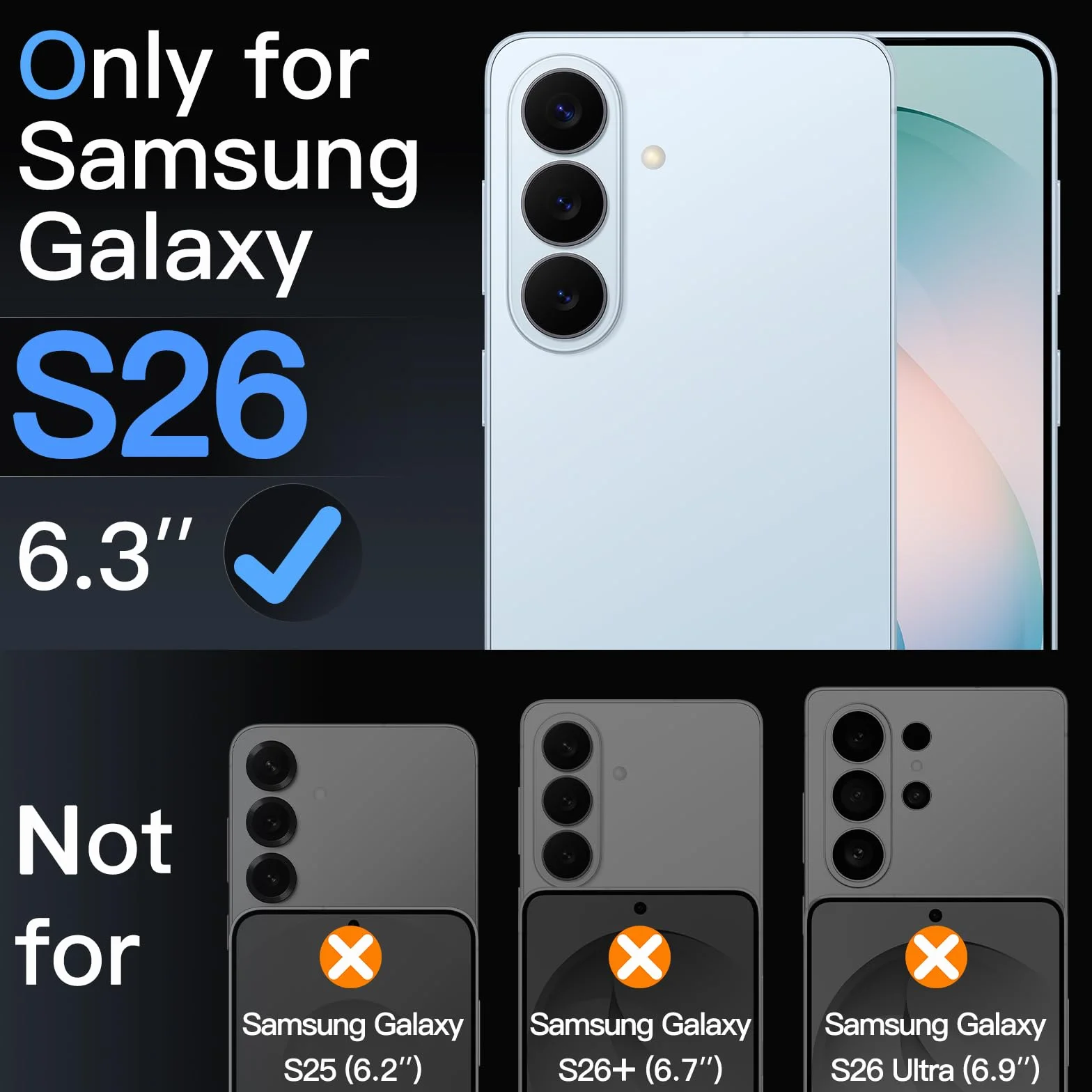 JETech Protection D'écran pour Samsung Galaxy S26, Film en Verre Trempé 9H avec Outil d'Installation Facile, Compatible Empreinte Digitale ID, HD Transparent, Lot de 3
