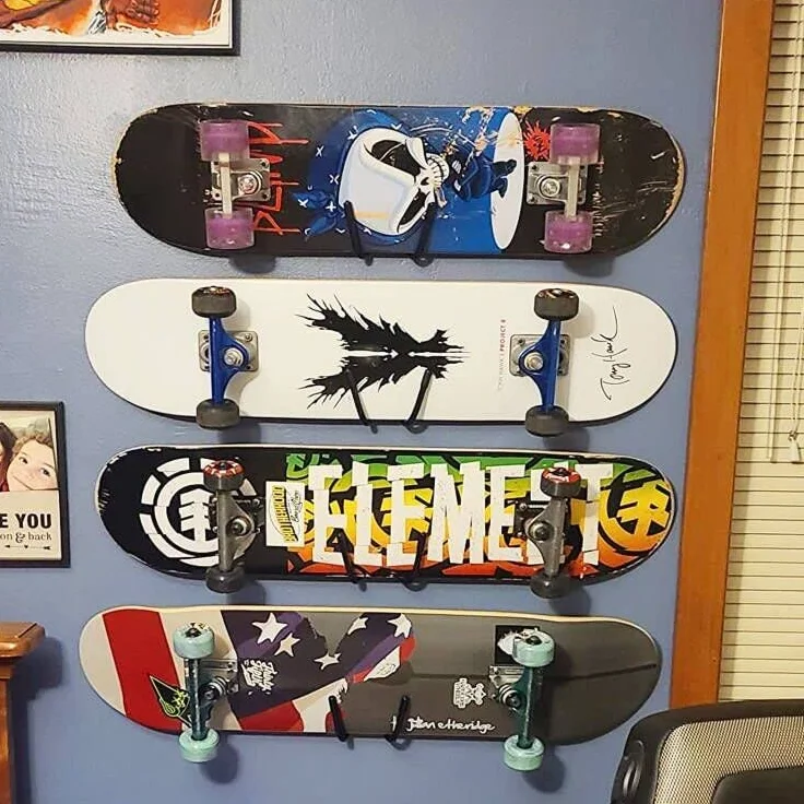 Étagère murale de rangement pour skateboard 4 planches support mural