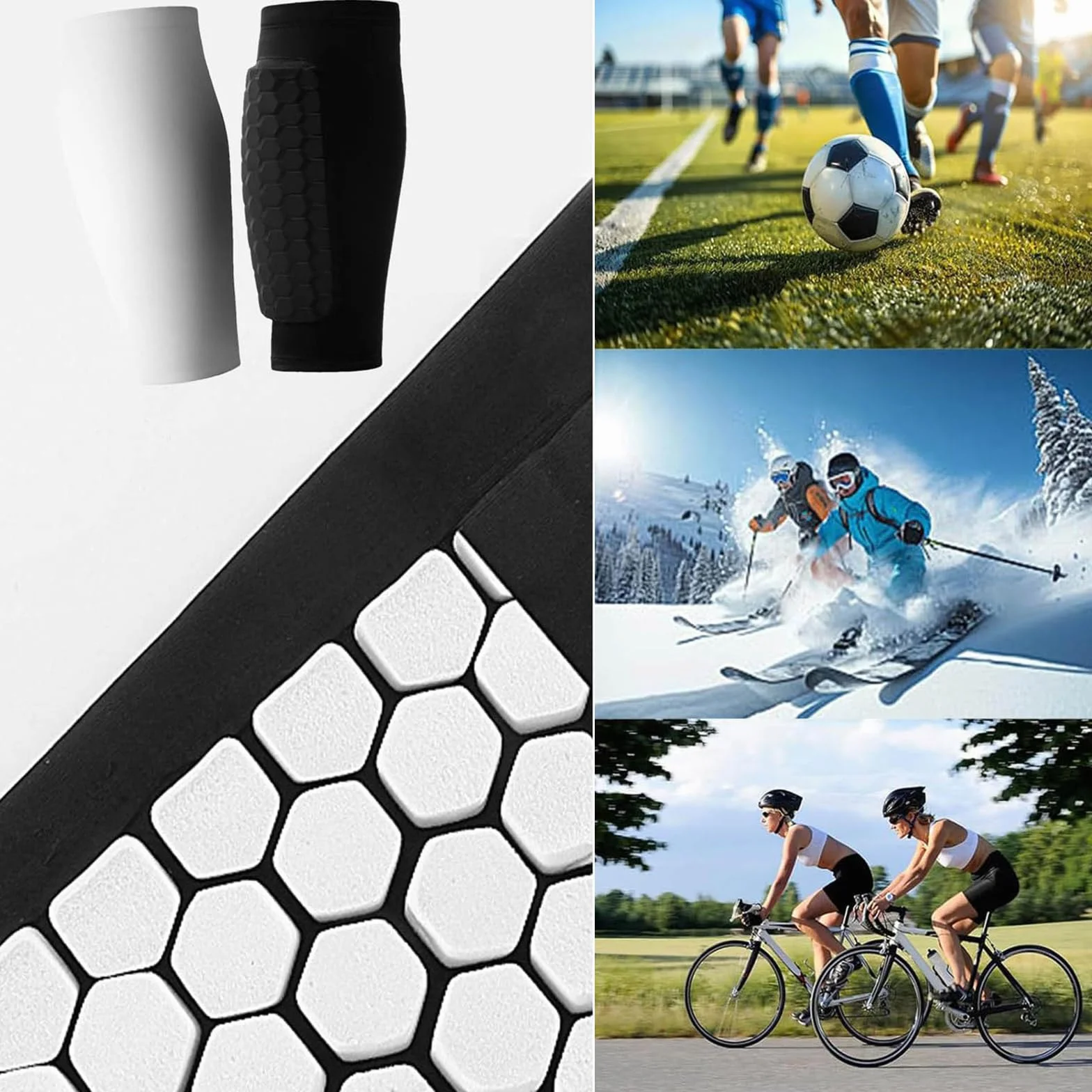 Skiguard Pro Protège-tibias Ski Antidérapant Respirant Élastique Anti-collision 1 Paire
