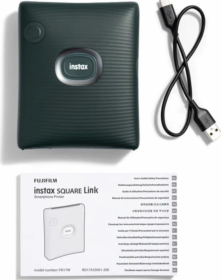 instax Square Link Smartphone Photo Printer, Midnight Green