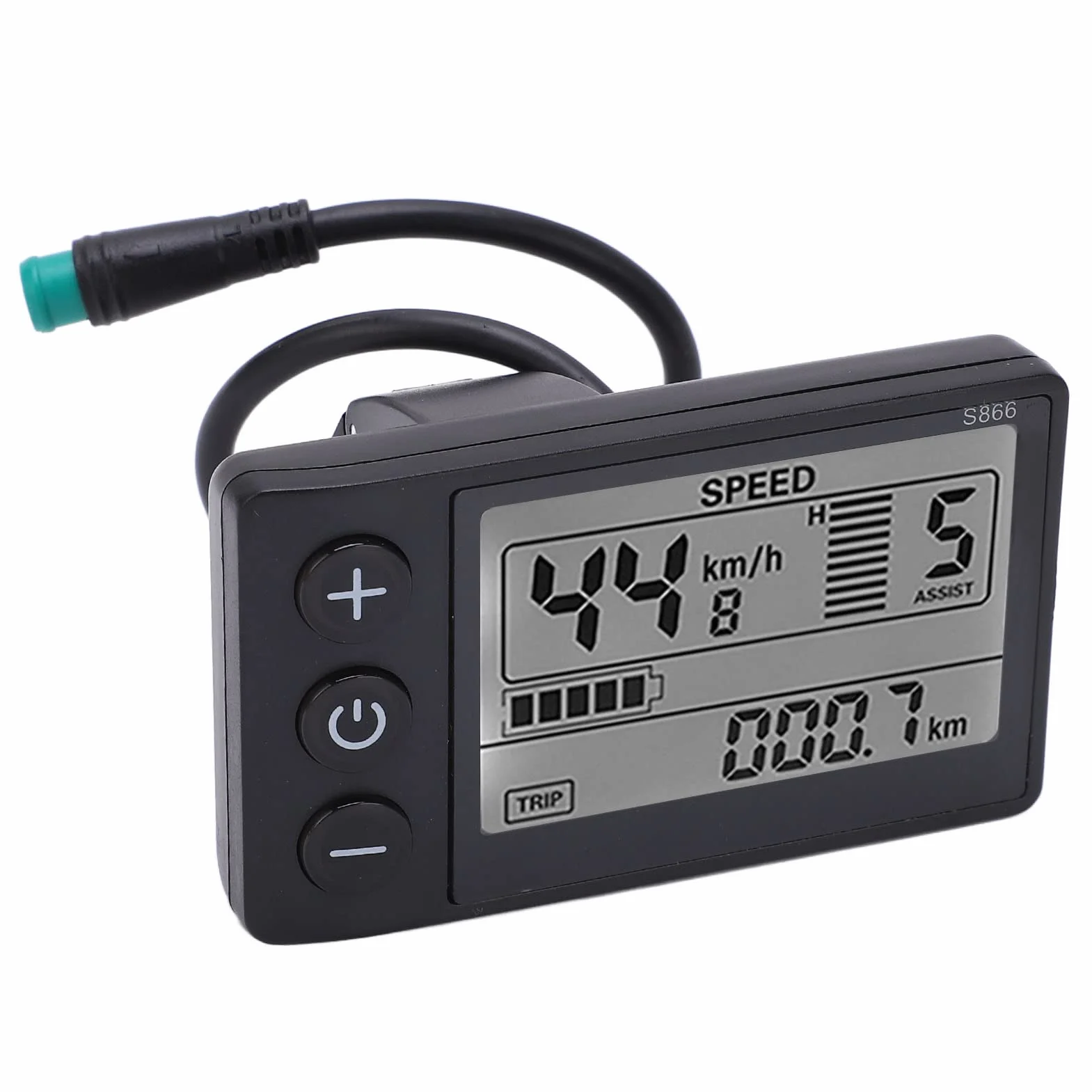 VBESTLIFE Affichage LCD Vélo Électrique Panneau Commande Grand Écran 24V 36V 48V Compteur Vitesse Multifonctionnel Étanche