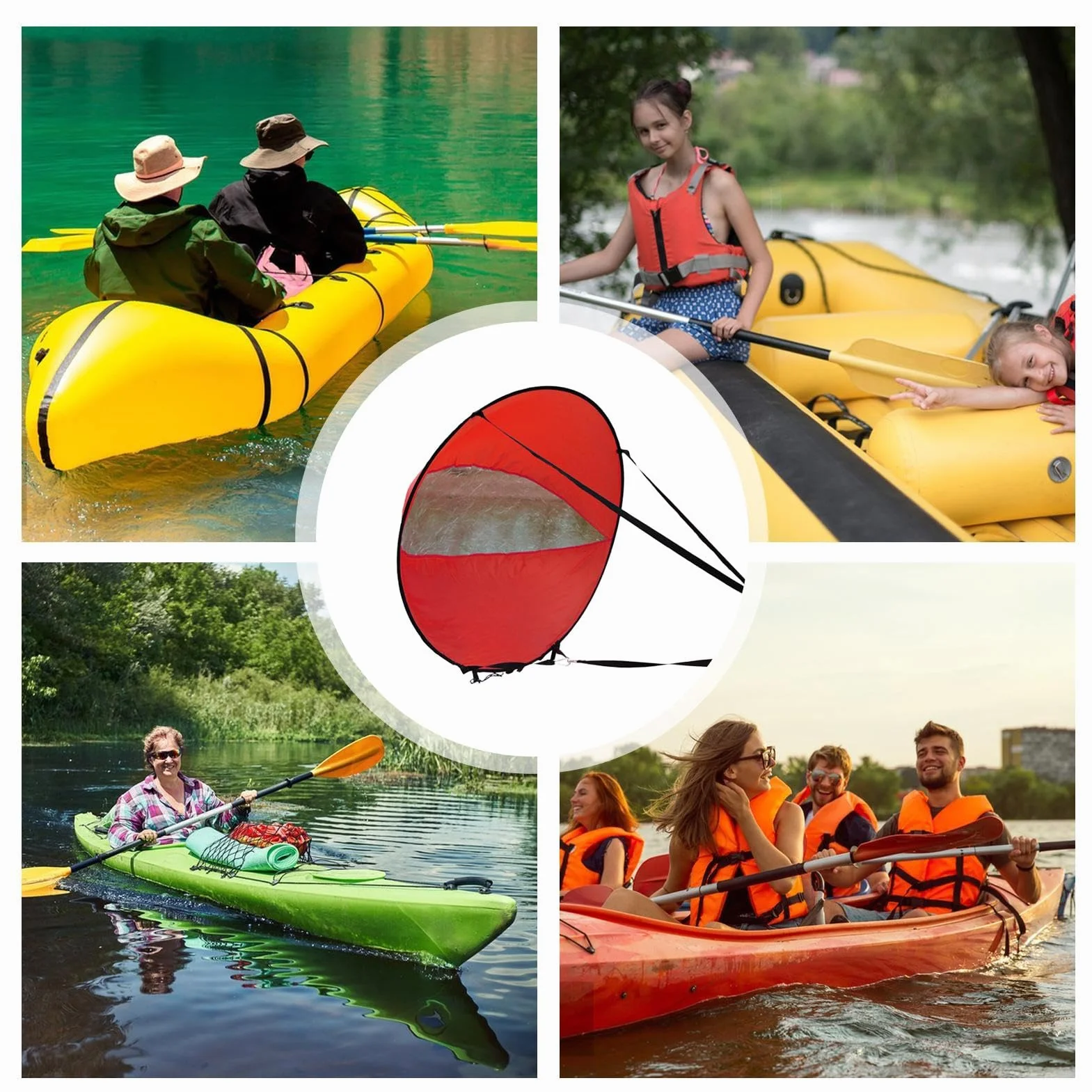 Voile de Planche à pagaie, Voile à Vent pour Kayak avec fenêtre Transparente