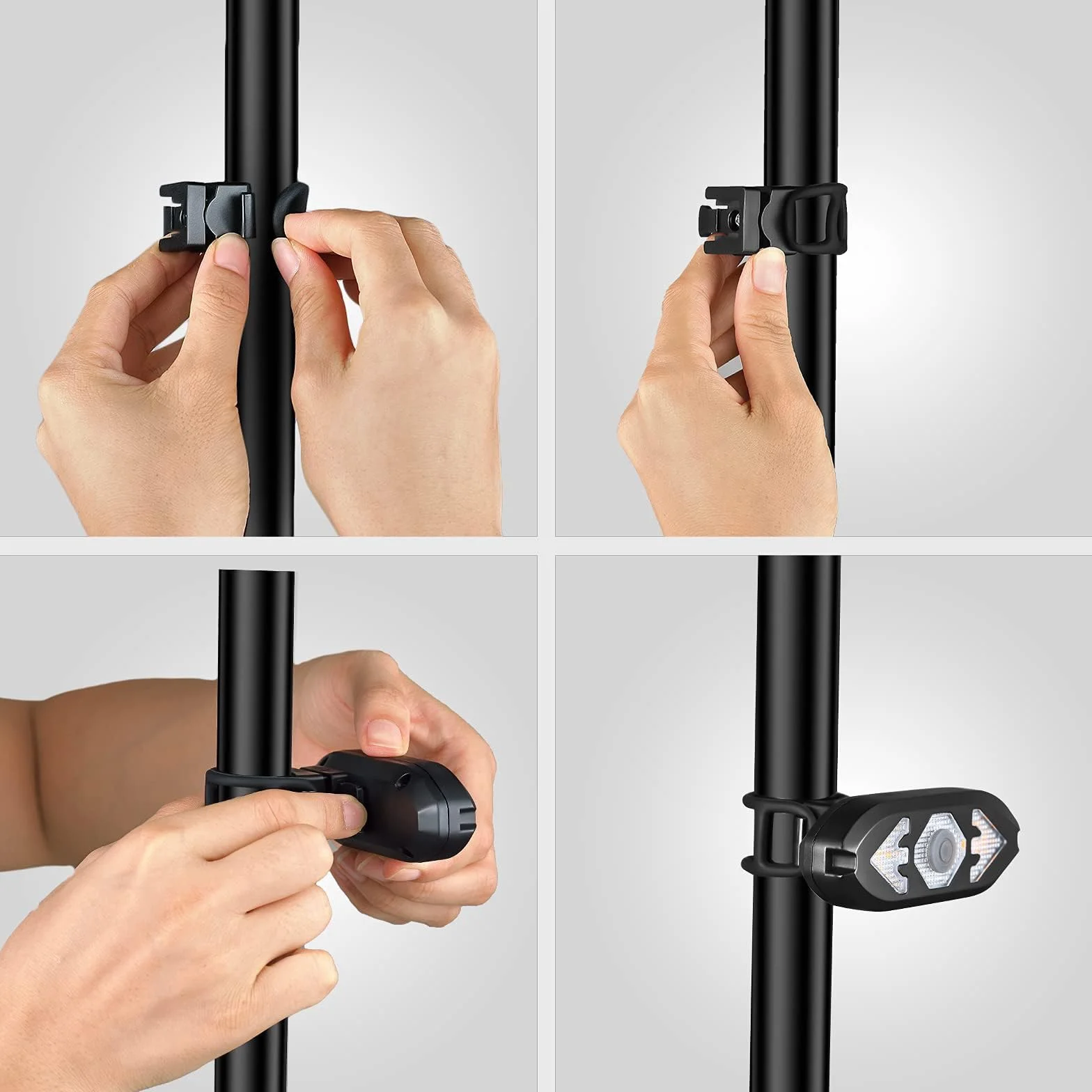 Clignotant Vélo Rechargeable USB avec Klaxon 120 DB Étanche Feu Arrière avec Télécommande Ultra Lumineux pour Nuit