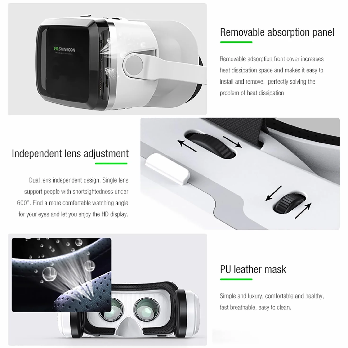 LONGLU Casque VR 3D Bluetooth pour Téléphones 4,7-6,7 Pouces avec Contrôleur Compatible iPhone Samsung Android