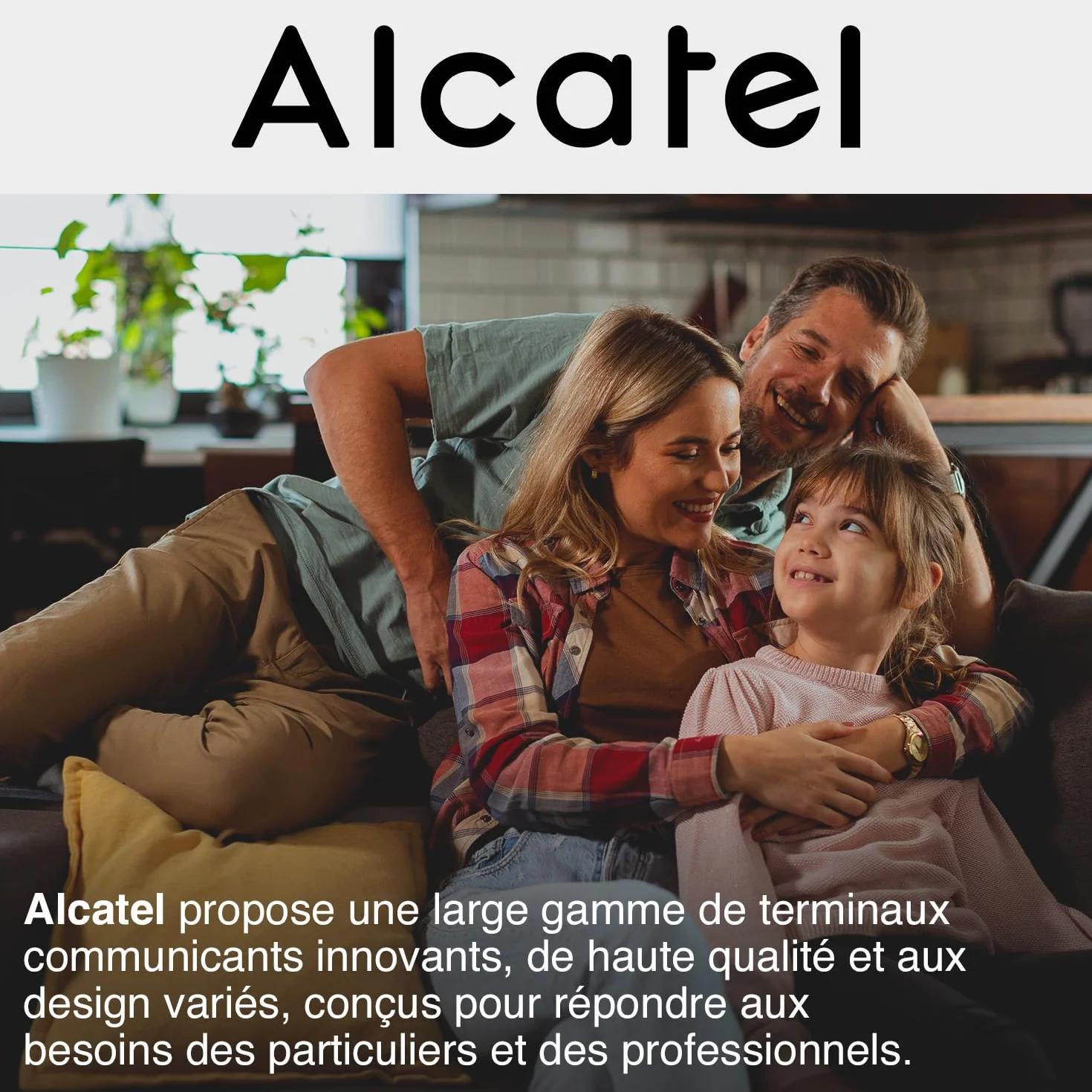 ALCATEL E260 S. Voice Téléphone Fixe sans Fil DECT Répondeur Design Compact Grand Écran Rétroéclairé Mains Libres Blocage des Appels Indésirables Noir