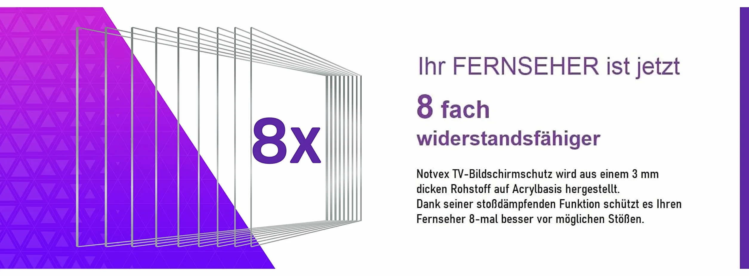 Protection écran téléviseur 65'' Verre anti-rayures Compatible OLED QLED
