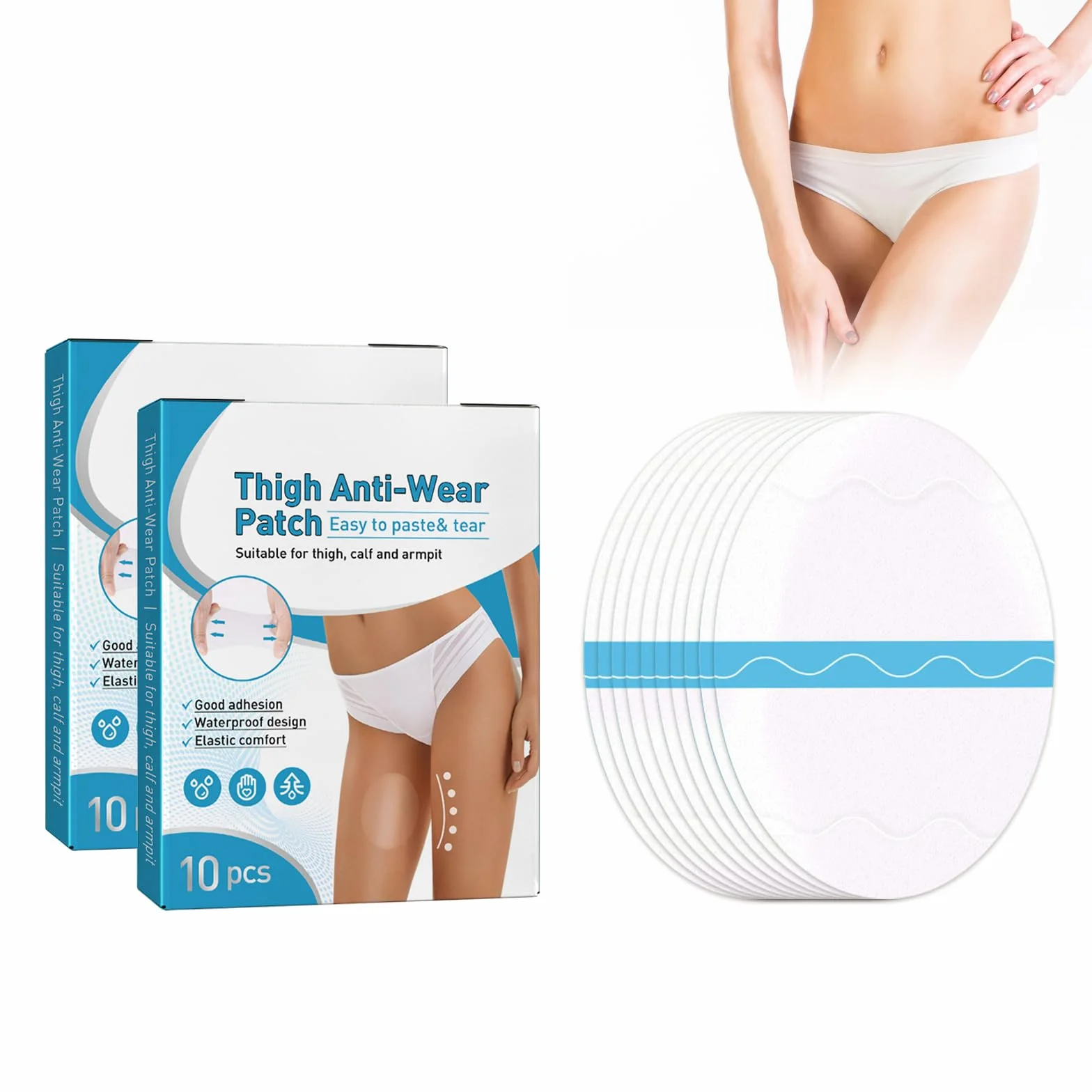 Patch de Cuisse Anti-frottements 20 Pâte Autocollant Protection Invisible Sport Course