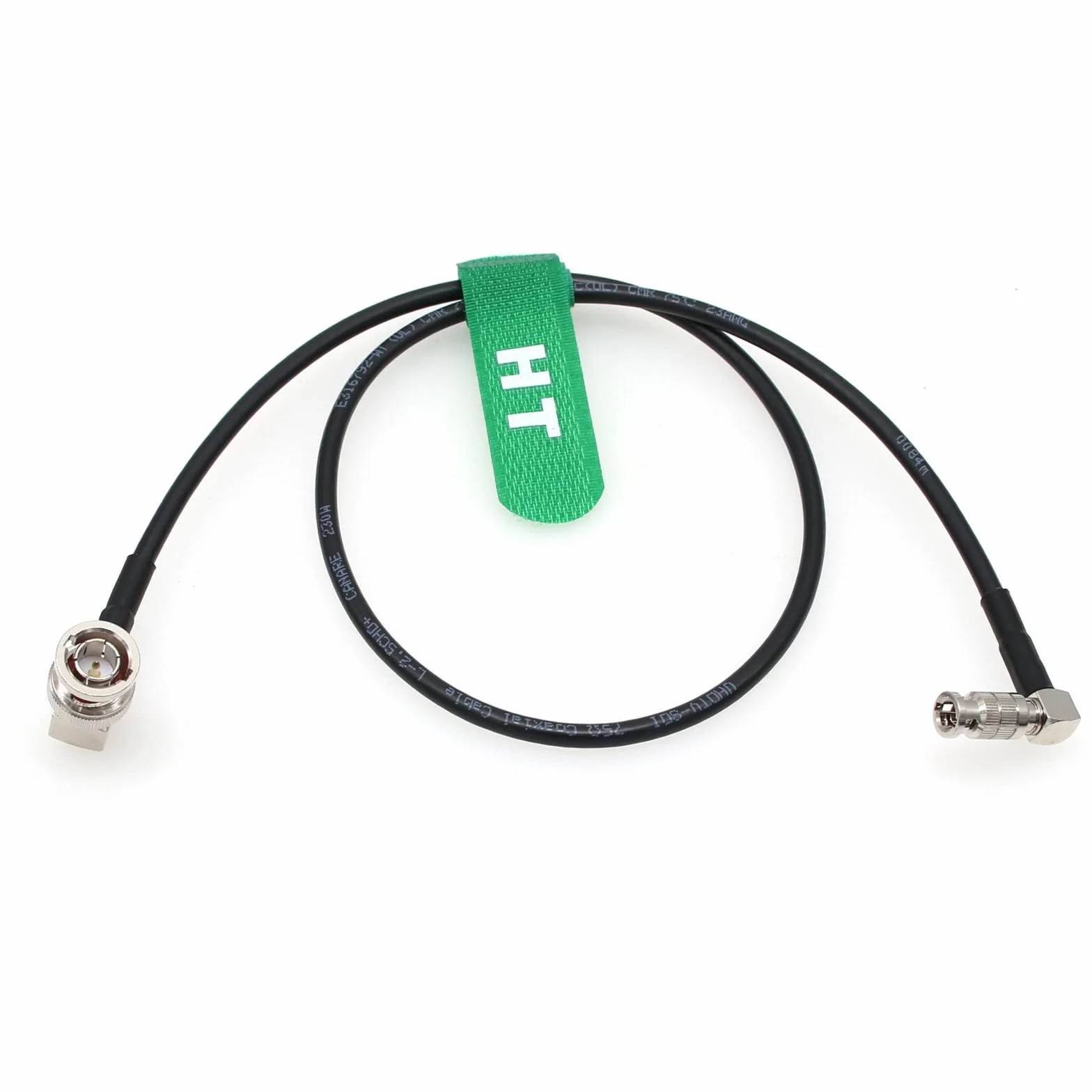 HangTon Câble vidéo HD Micro BNC vers BNC 6G SDI à angle droit haute densité pour Blackmagic Video Assist 4K Moniteur DJI Lightbridge 2 30 cm