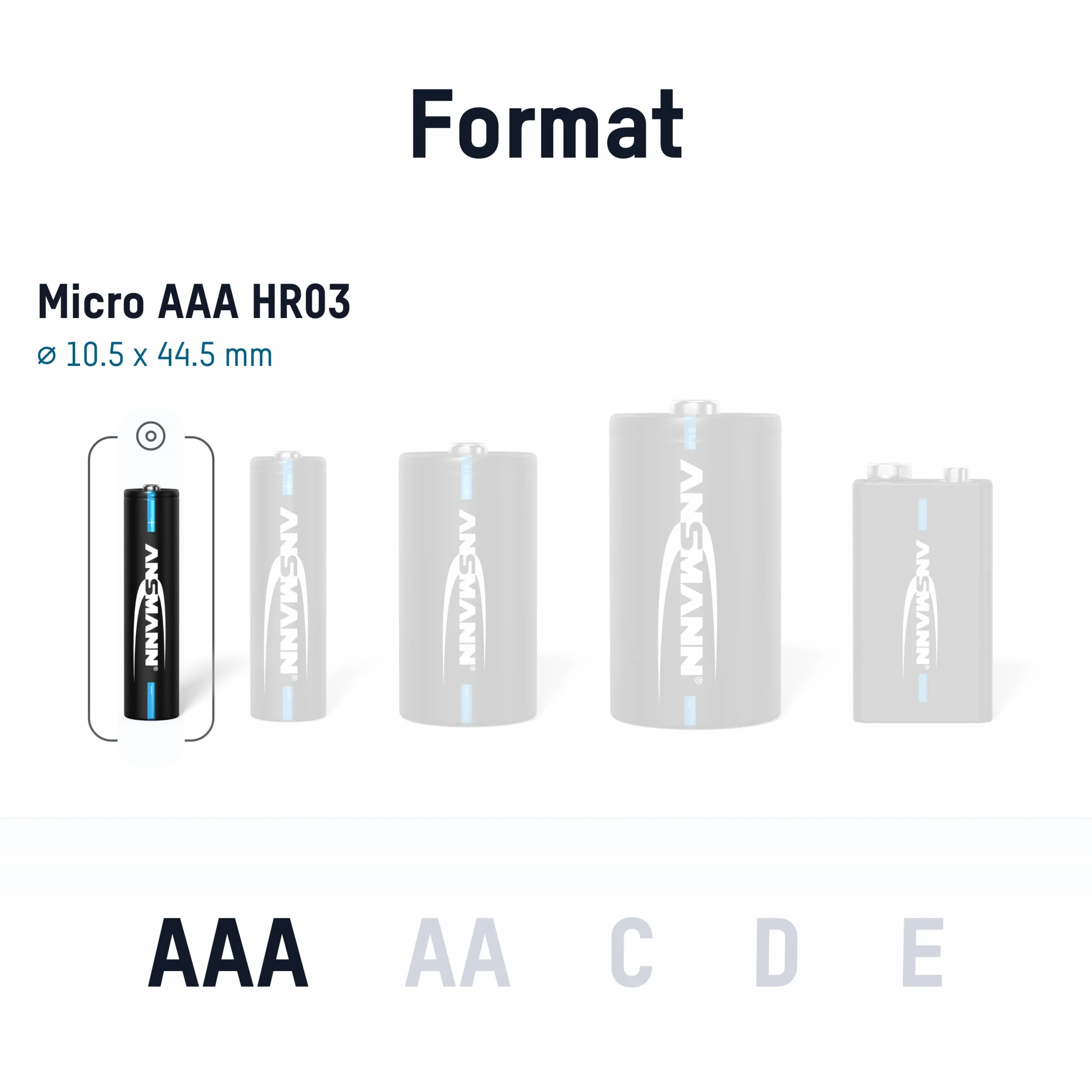 ANSMANN Piles Rechargeables HR03 Phone 800 mAh (Lot de 6) – Piles DECT pour téléphone sans Fil ou babyphone – Accumulateurs à Recharge Rapide et à Faible autodécharge