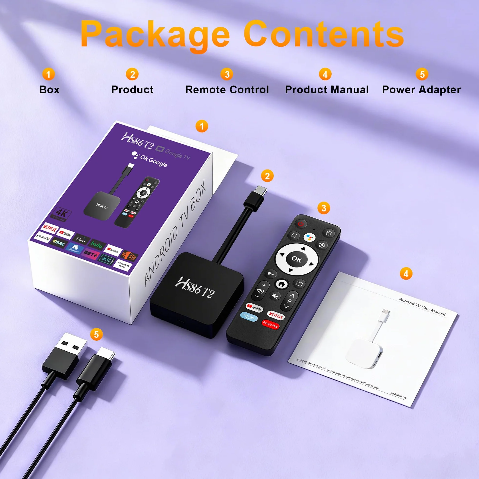 Android TV Stick 14.0, Smart TV Stick 2 Go de RAM, 16 Go de ROM, puce RK3518, double WiFi 2,4 G/5,8 G, BT5.0, HDMI 2.0 et HD 4K, télécommande vocale, prise en charge vidéo et audio Noir 2026