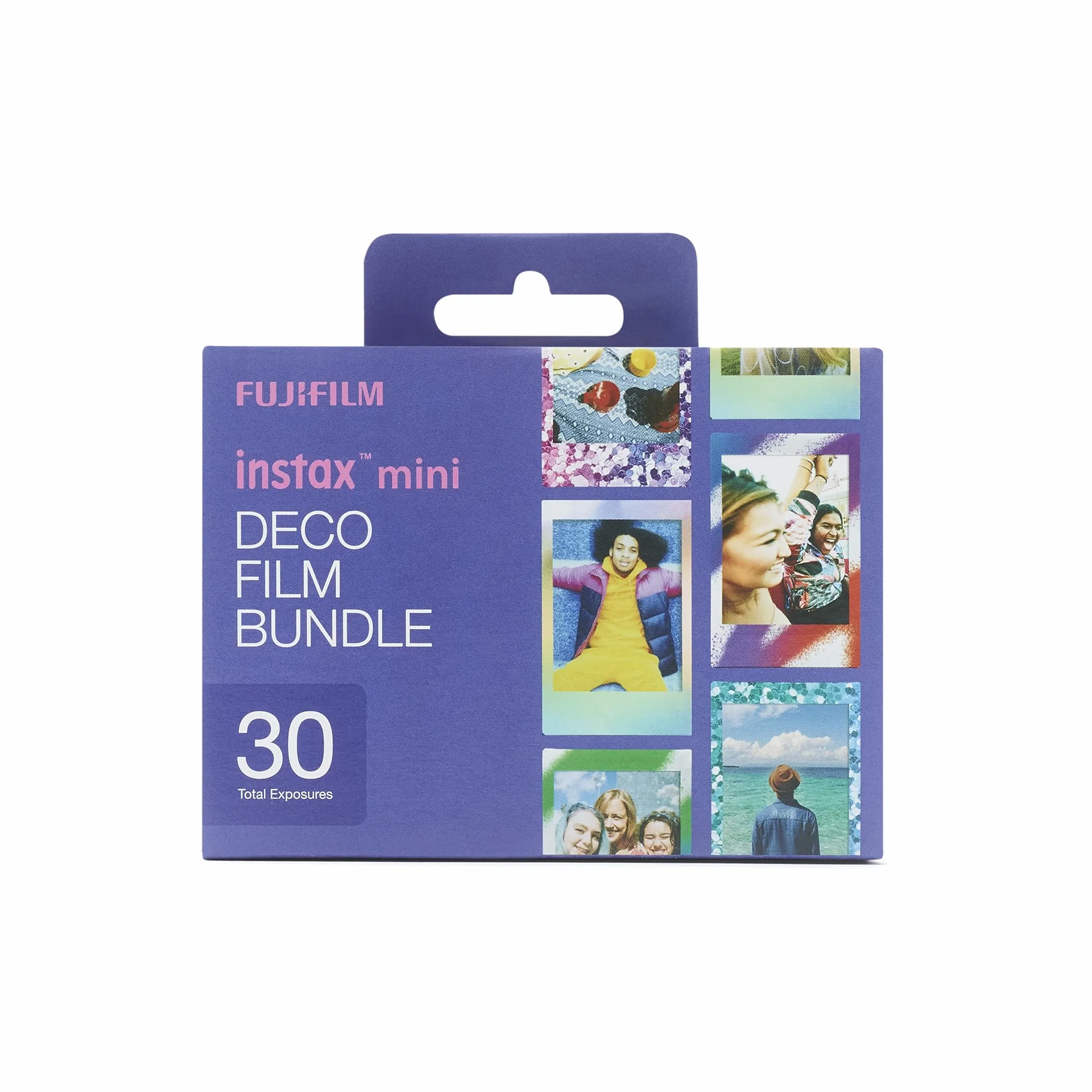 instax Mini Deco Film Bundle, 30 Films Comprenant 1 Pack de 10 Films de Chaque Produits avec Bordure Confetti, Mermaind Tail et Spray Art