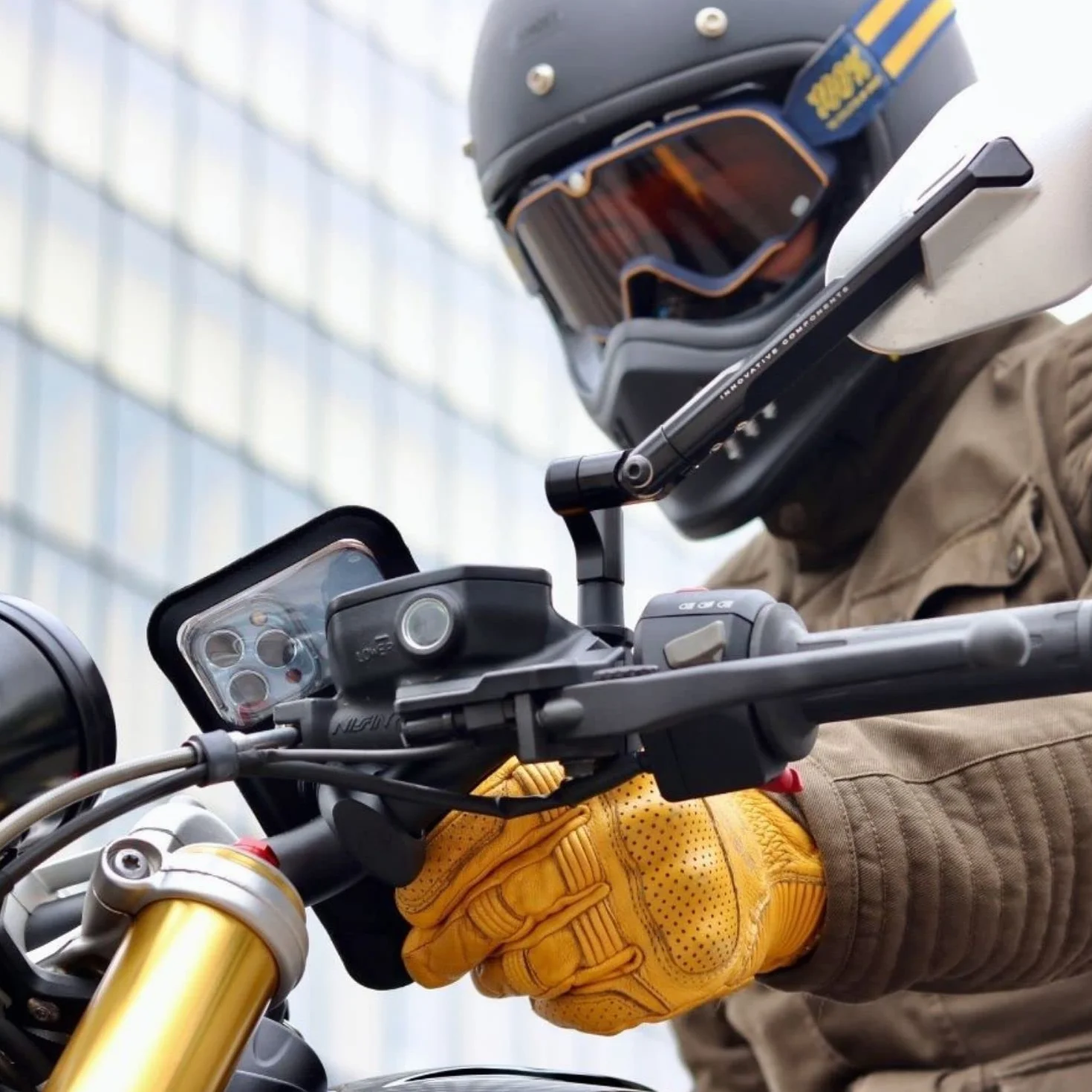 Shapeheart Support Téléphone Moto Pro Magnétique - Fixation Vissée Anti-Vibrations Guidon - Pochette Étanche XL Tactile - Housse Imperméable Moto, Scooter - Système Stable et Amovible