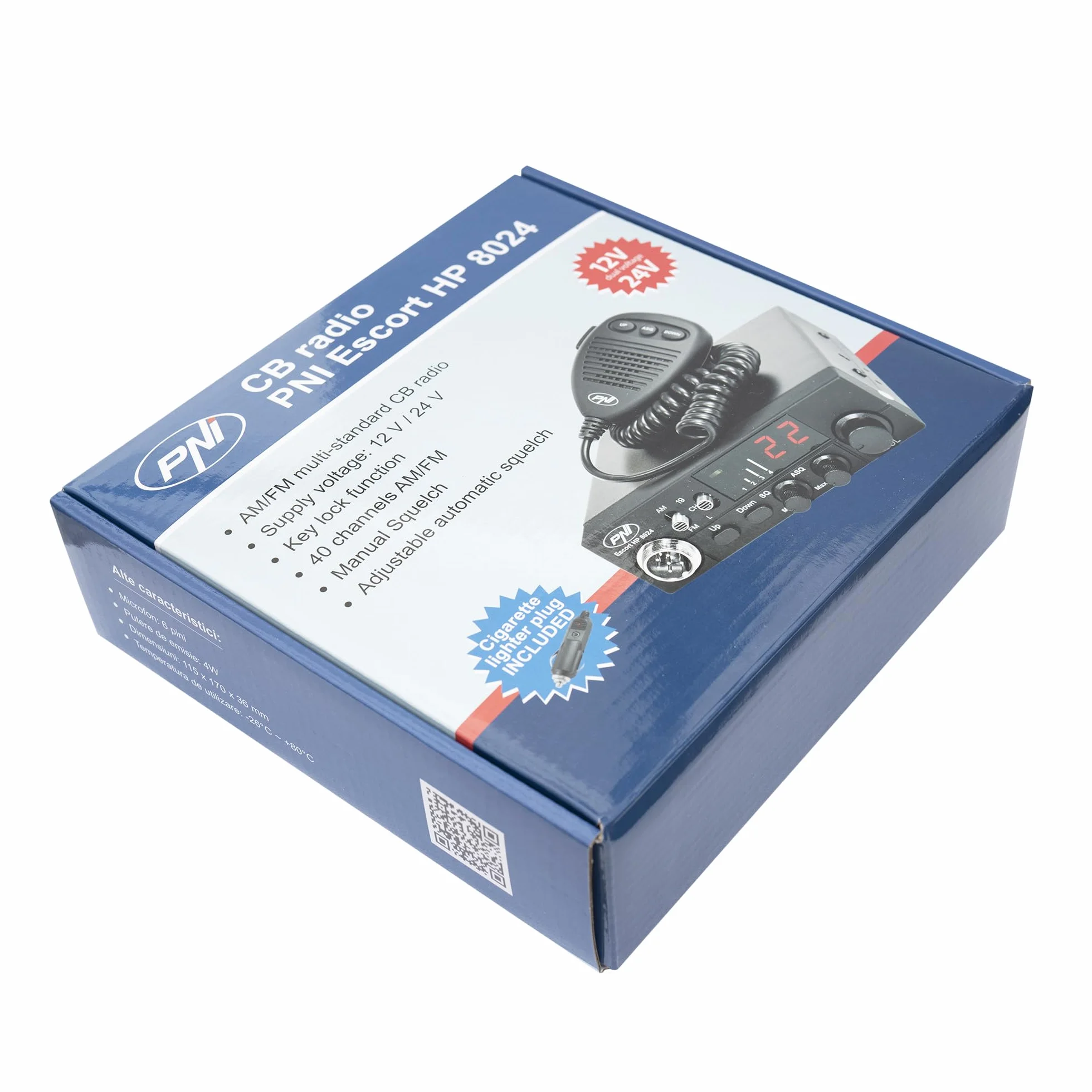PNI Escort HP 8024 ASQ CB Radio 12V-24V 4W AM/FM