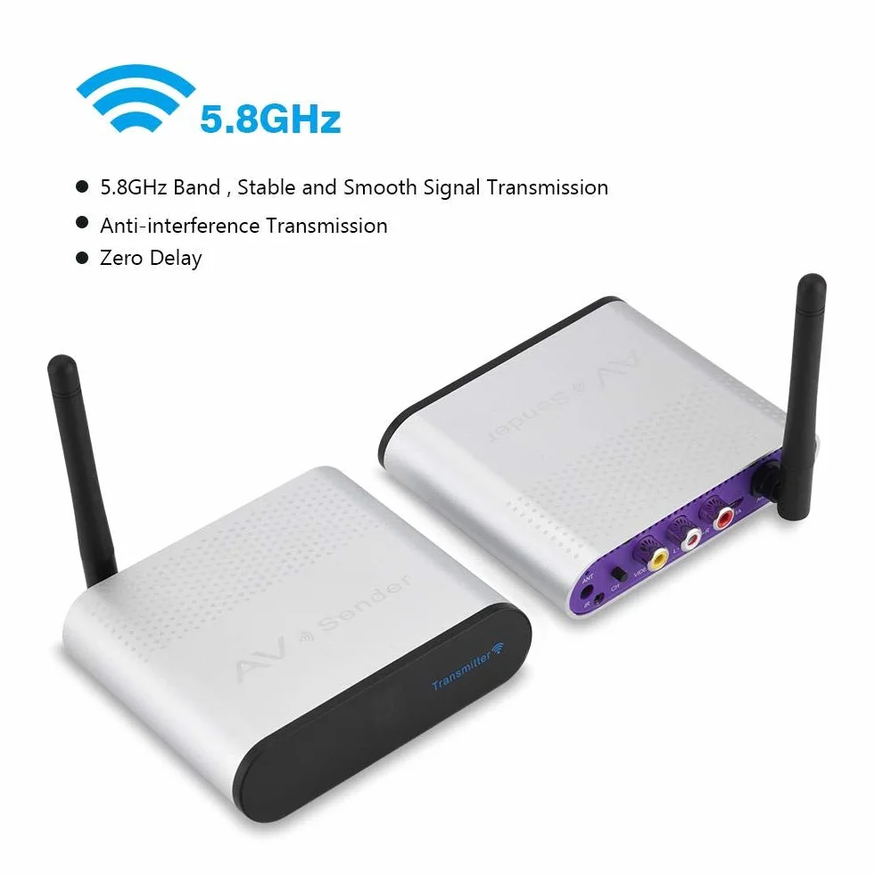 Émetteur AV sans Fil 5,8GHz 300m 8 Groupes Émetteur et Récepteur Audio/Vidéo