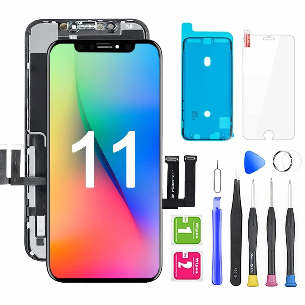 Écran iPhone 11 6.1" LCD Complet avec Cadre étanche et Protecteur