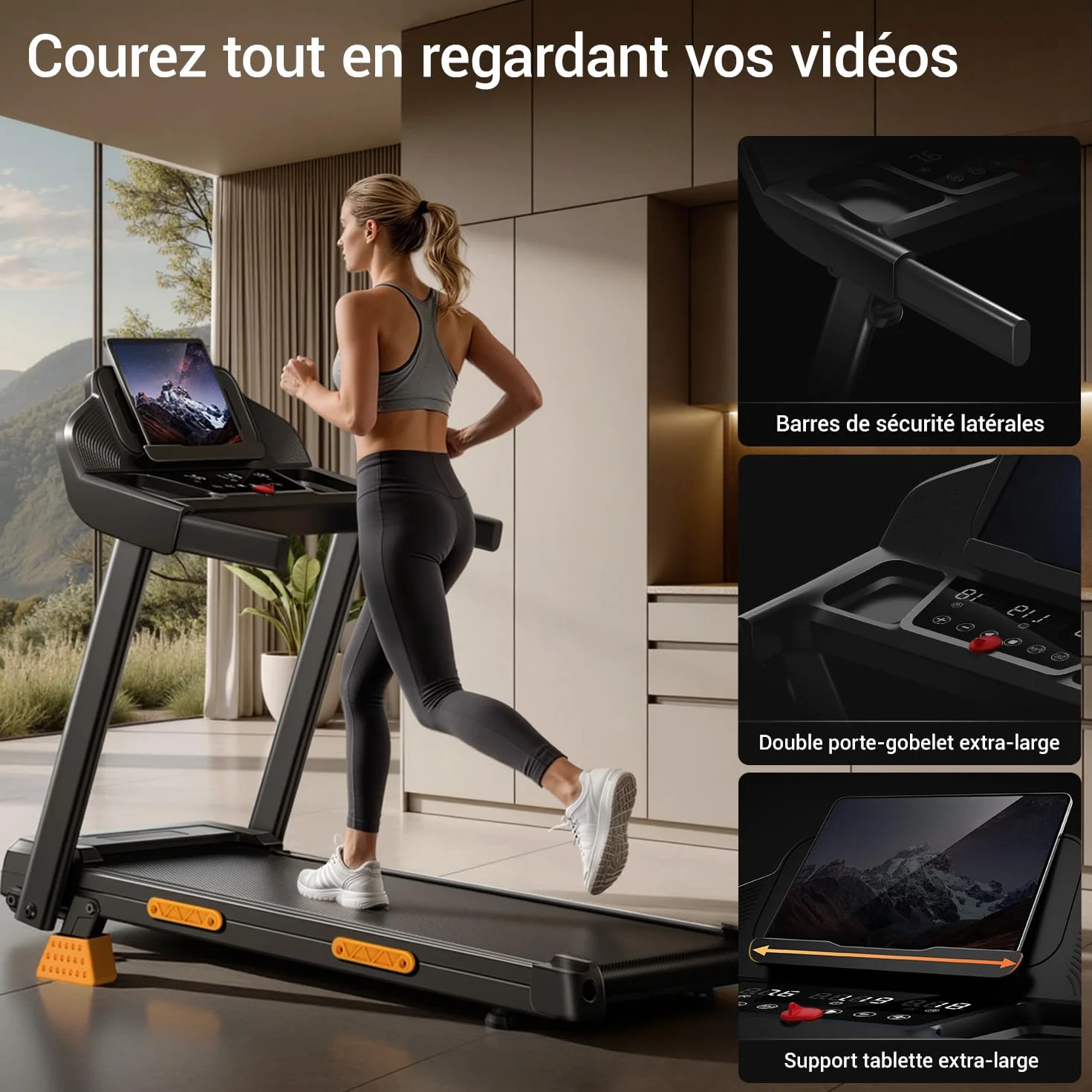 UMAY Tapis de Course Pliable 12km/h, Tapis Roulant Électrique 3,0 avec 12 Programmes d'Entraînement et Inclinaison