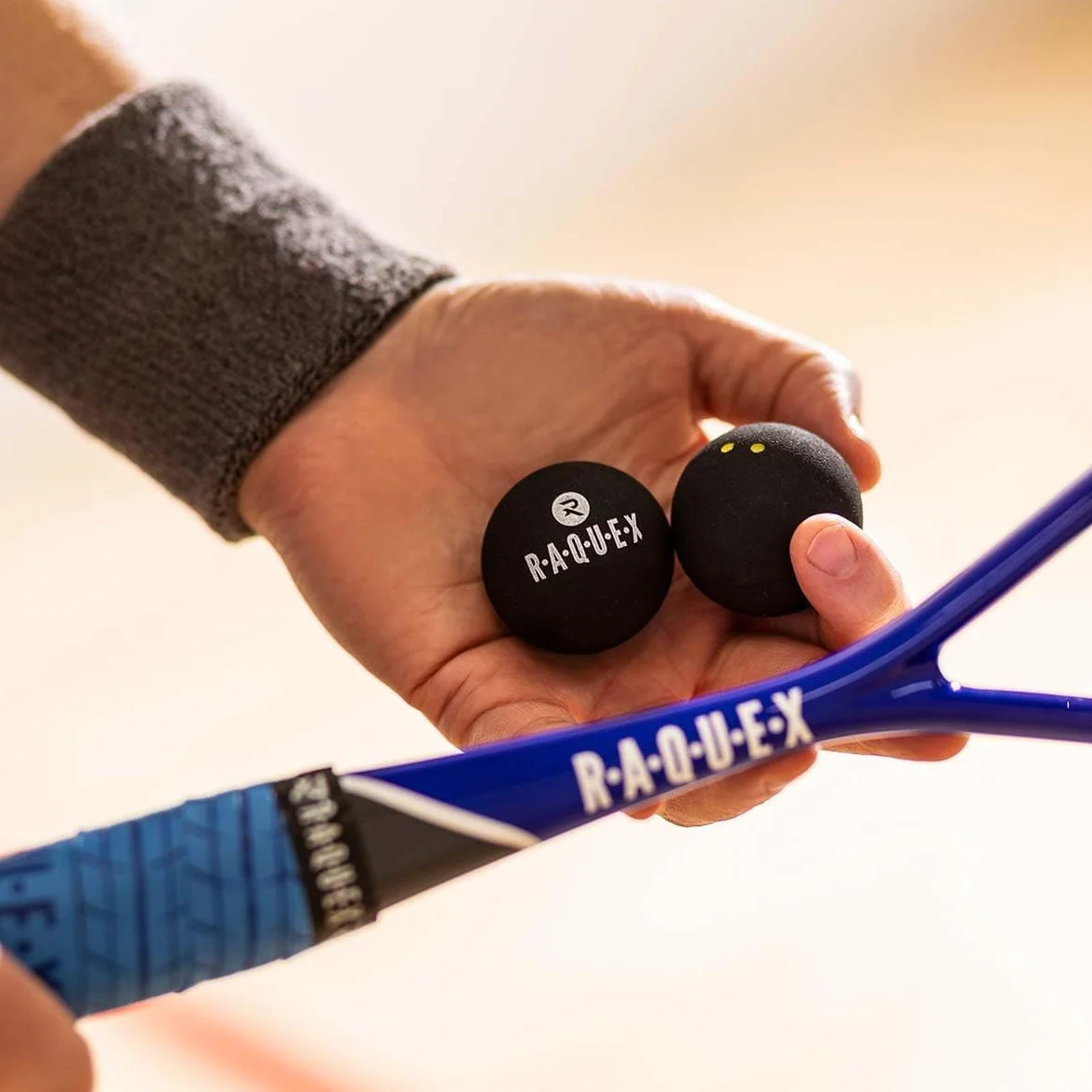 Raquex Balles de Squash Progression 4 Vitesses - Point Rouge, Bleu, Jaune, Double Jaune