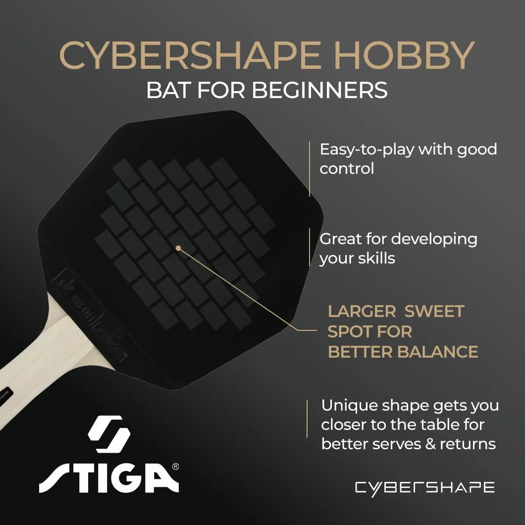STIGA Cybershape Raquette de Tennis de Table Hobby - Raquette de Ping-Pong Facile à Jouer