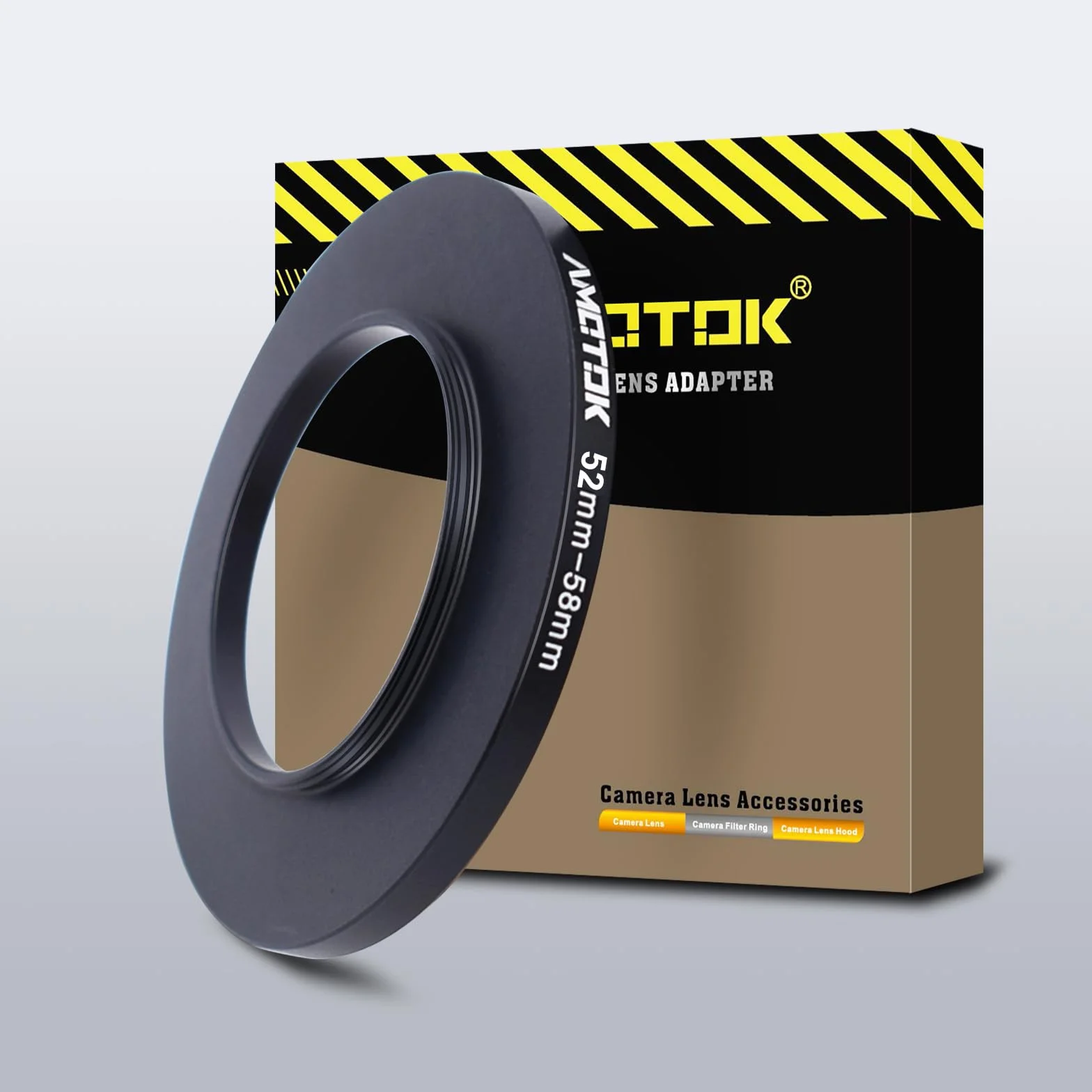 Bague d'adaptation de filtre Step Up de 52 mm à 58 mm, compatible avec objectif 52 mm vers 58 mm (accessoire de filtre UV-CPL-ND)