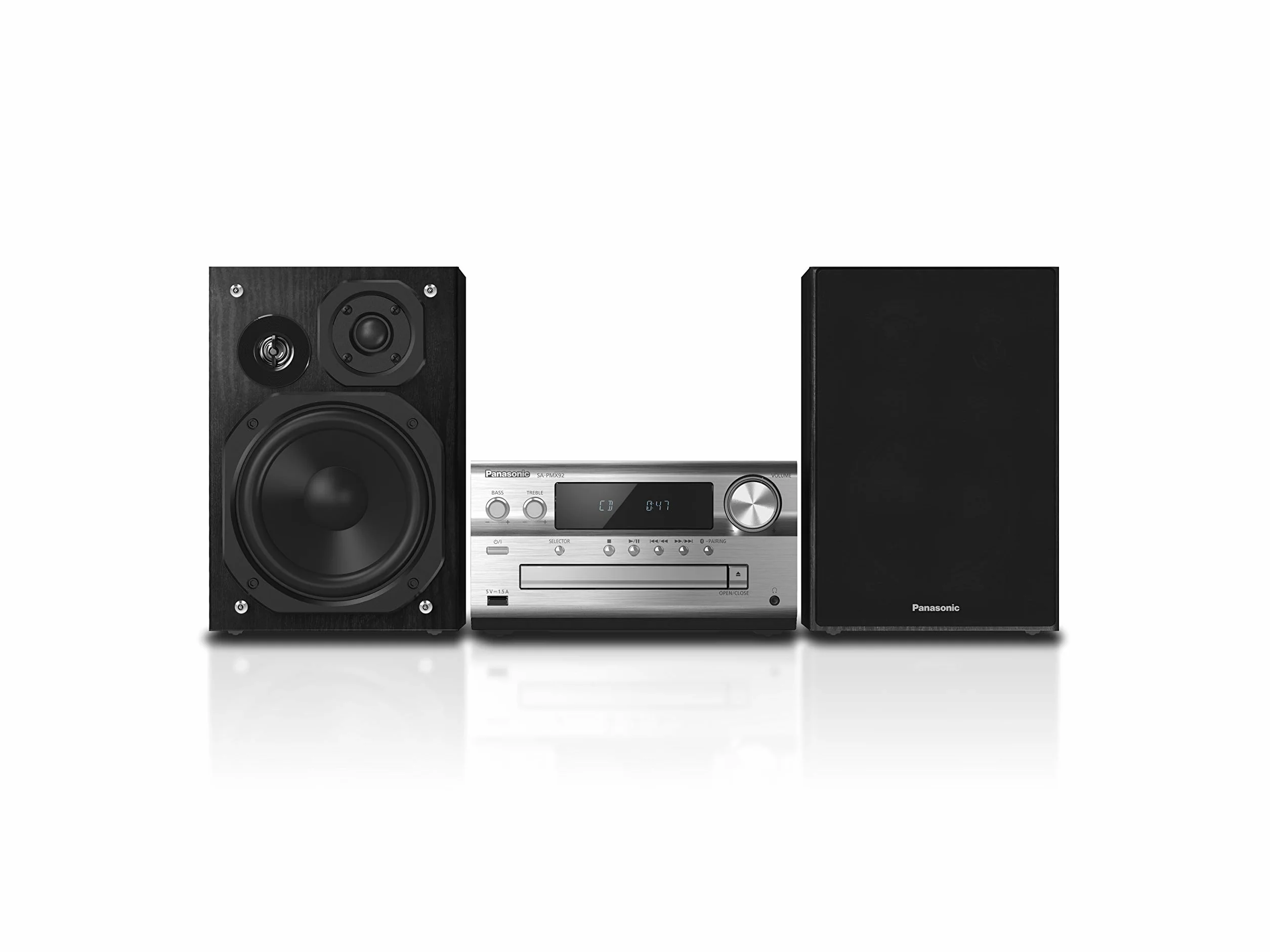Panasonic Micro-chaîne DAB SC-PMX92EG-S 120W Enceinte 3 Voies Audio Haute Résolution DAB+ Bluetooth AUX-in USB DAC Argent - Version Française