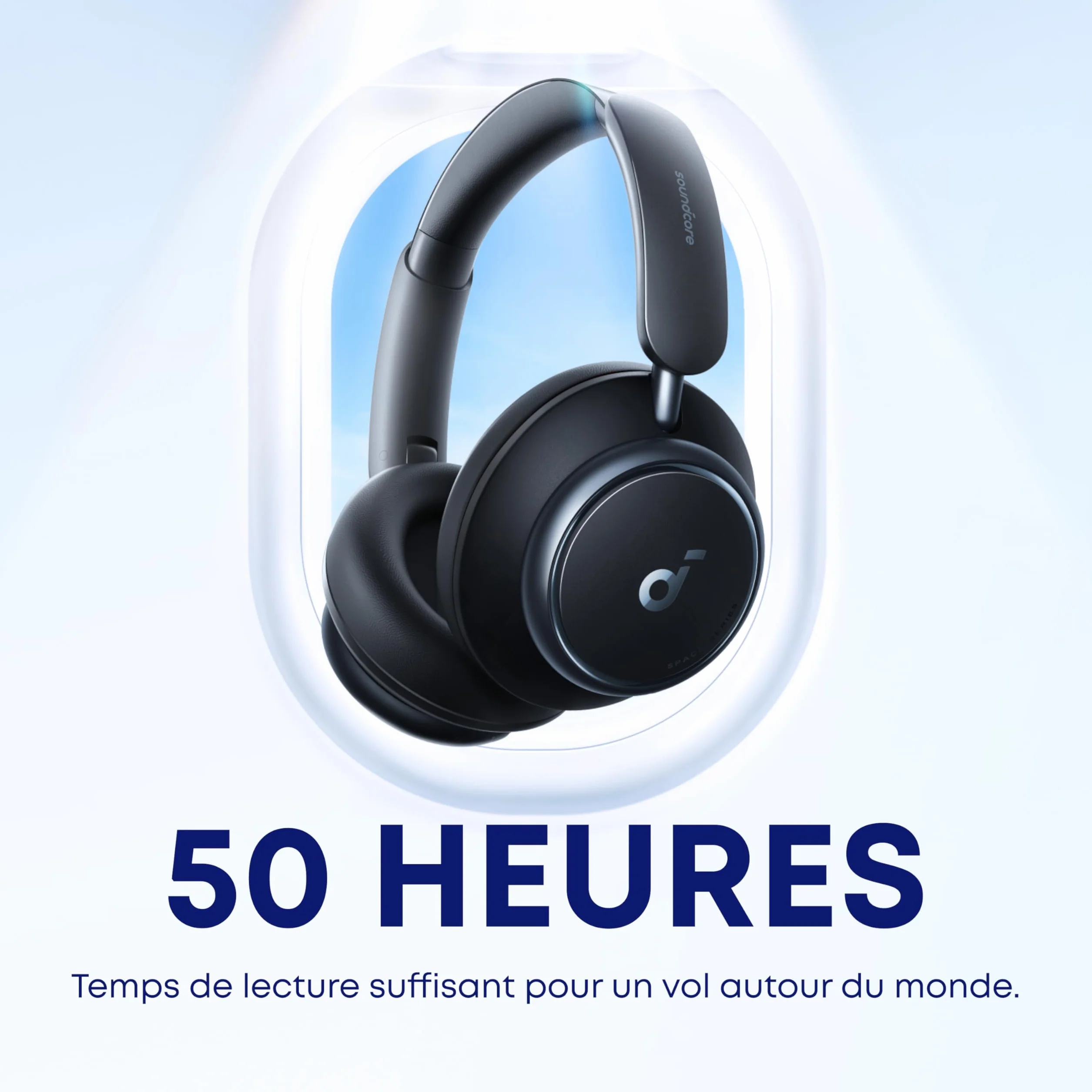 Soundcore by Anker Space Q45, Casque à Réduction Active du Bruit Jusqu’à 98%, 50 Heures d’Autonomie, Audio sans Fil LDAC Hi-Res, Ajustement Confortable, Appels Clairs, Bluetooth 5.3