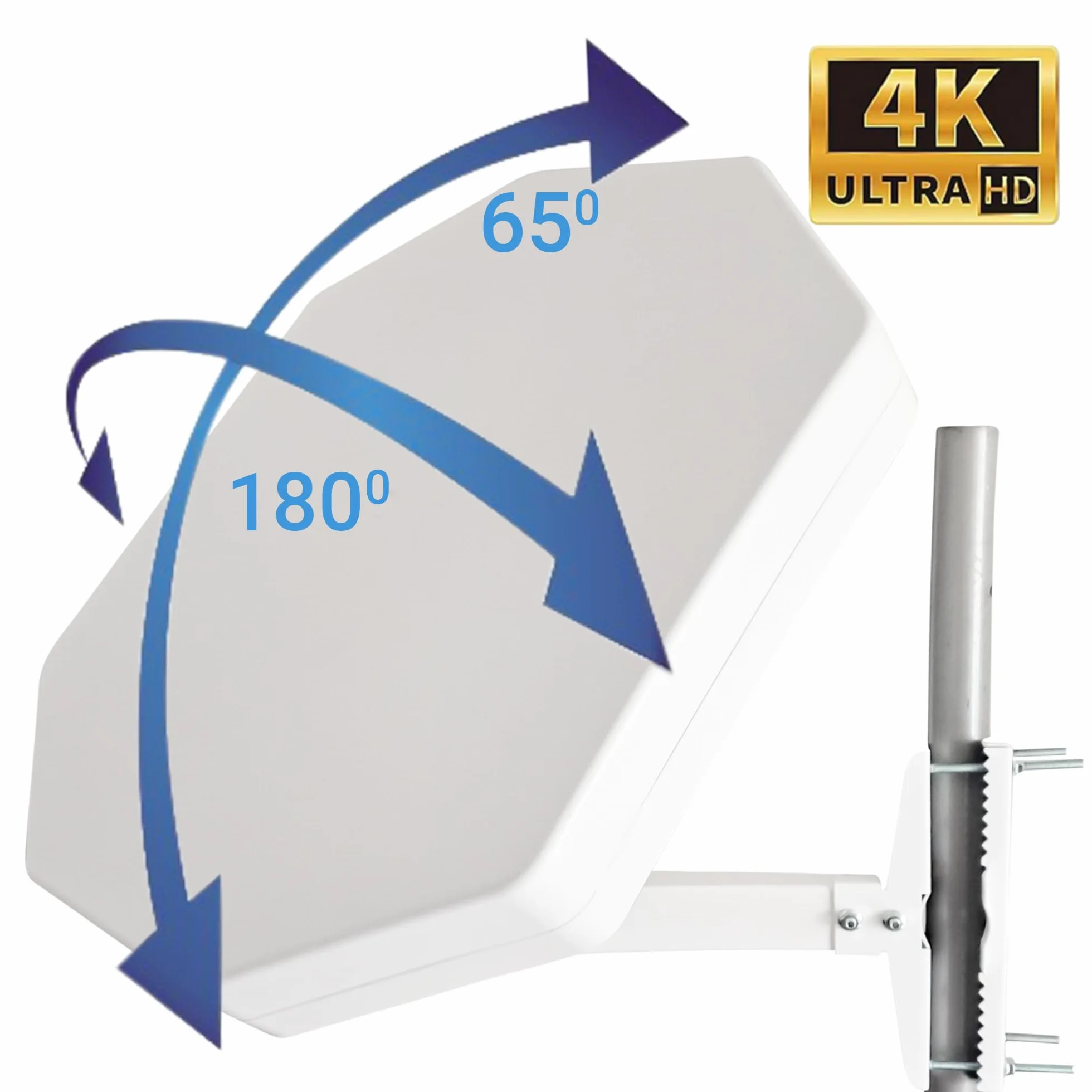 Antenne Parabole Plate avec Un Port / 2 Sorties/Quatre Ports, Idéale pour la Télévision Satellite, Résistante aux Intempéries, Mini-compacte (Twin LNB)