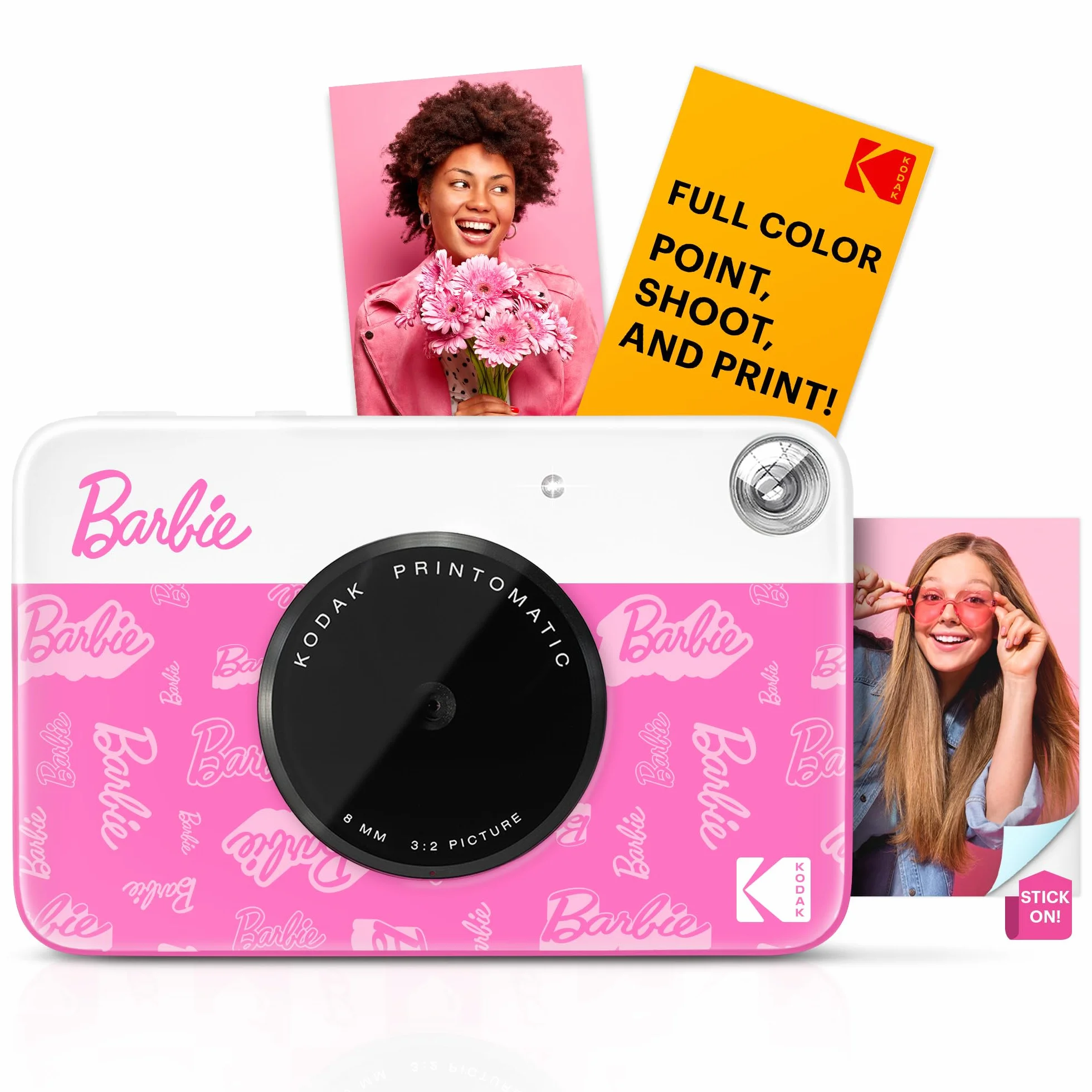 Kodak x Barbie Printomatic Appareil Photo numérique instantané Couleur Appareil Portable Barbie 5 MP, Zink 2x3 (5,1 x 7,5 cm) Papier Photo à Dos adhésif, Style Signature