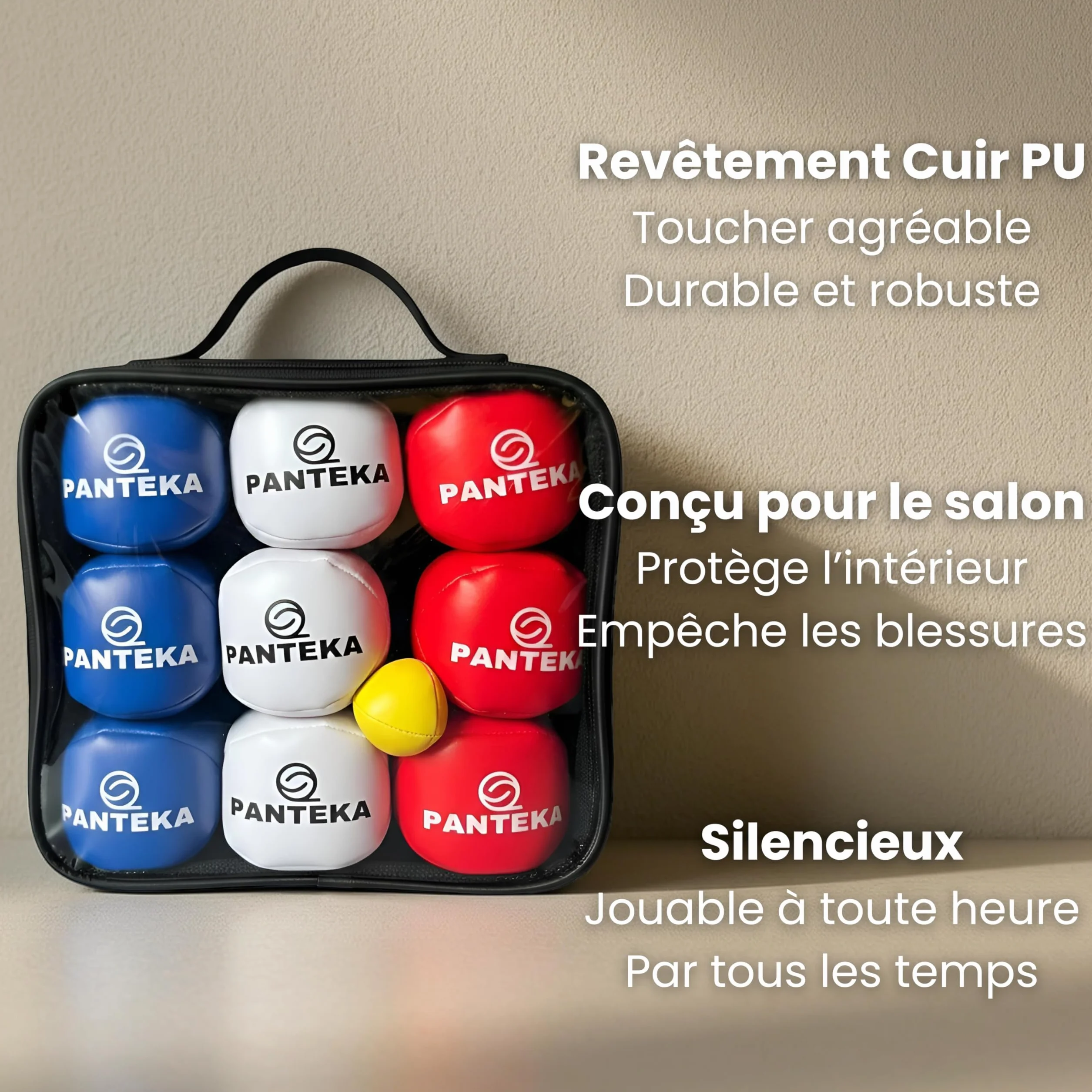 Pétanque de Salon - Jeu de 9 Boules et Cochonnet - Jusqu'à 9 Joueurs - Intérieur et Tout Terrain