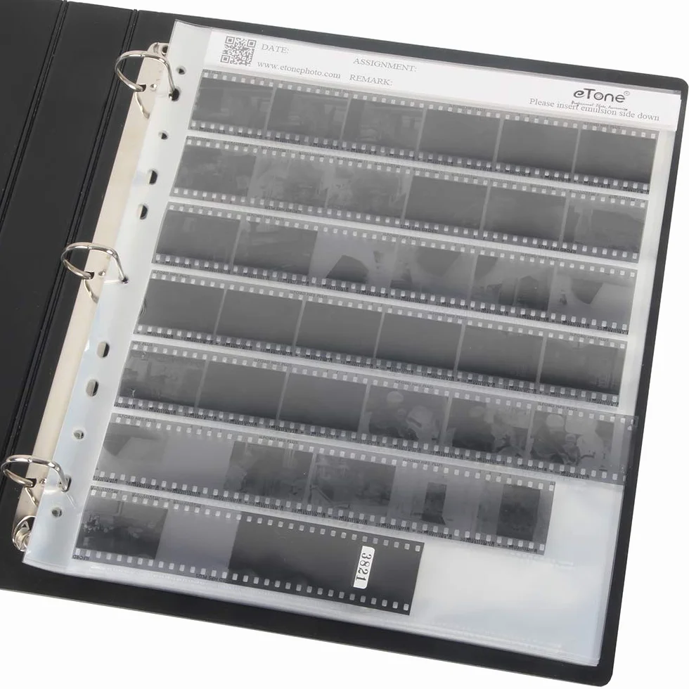 30 pièces Feuilles de Stockage d'archives pour Reliure à Anneaux sans Acide Pages 35 mm 135 Diapositive de Film Noir et Blanc (30pcs 35mm)