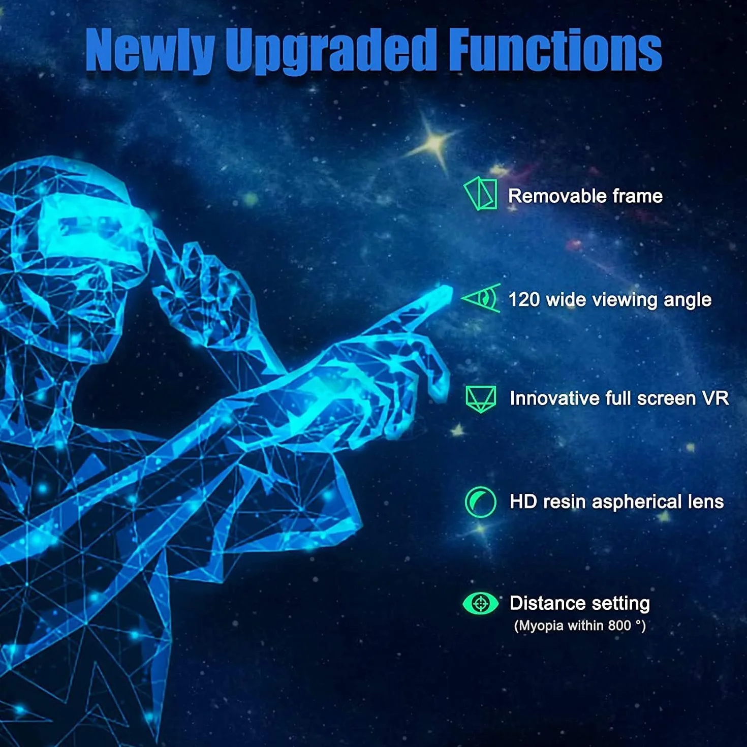 Casque VR 3D Réalité Virtuelle 2K HD Anti-Lumière Bleue Compatible Android iOS Blanche 15