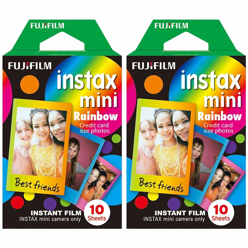 Fuji Instax Mini Rainbow Colors Lot de 20 films instantanés pour appareil photo Fujifilm Instax Mini