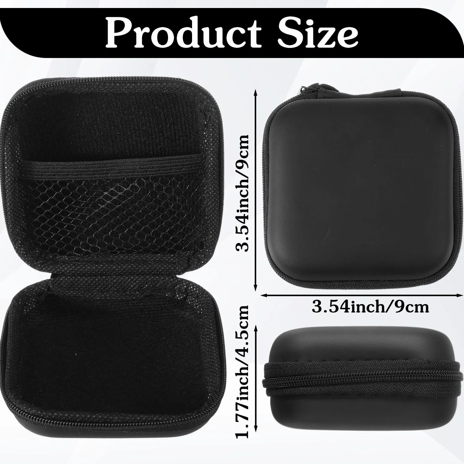 Lot de 2 étuis de protection rigides pour écouteurs Noir