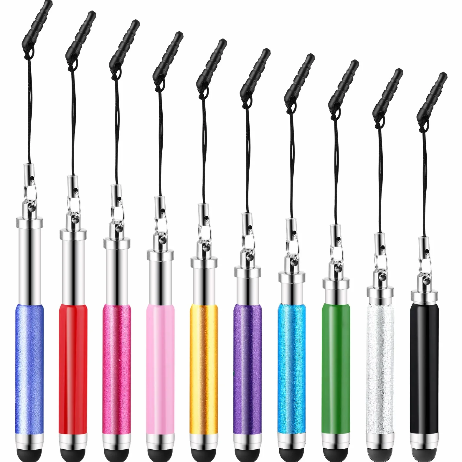 Lot de 10 mini stylets de haute précision pour écrans tactiles pour tous les smartphones, téléphones portables, tablettes et appareils à écran tactile universels