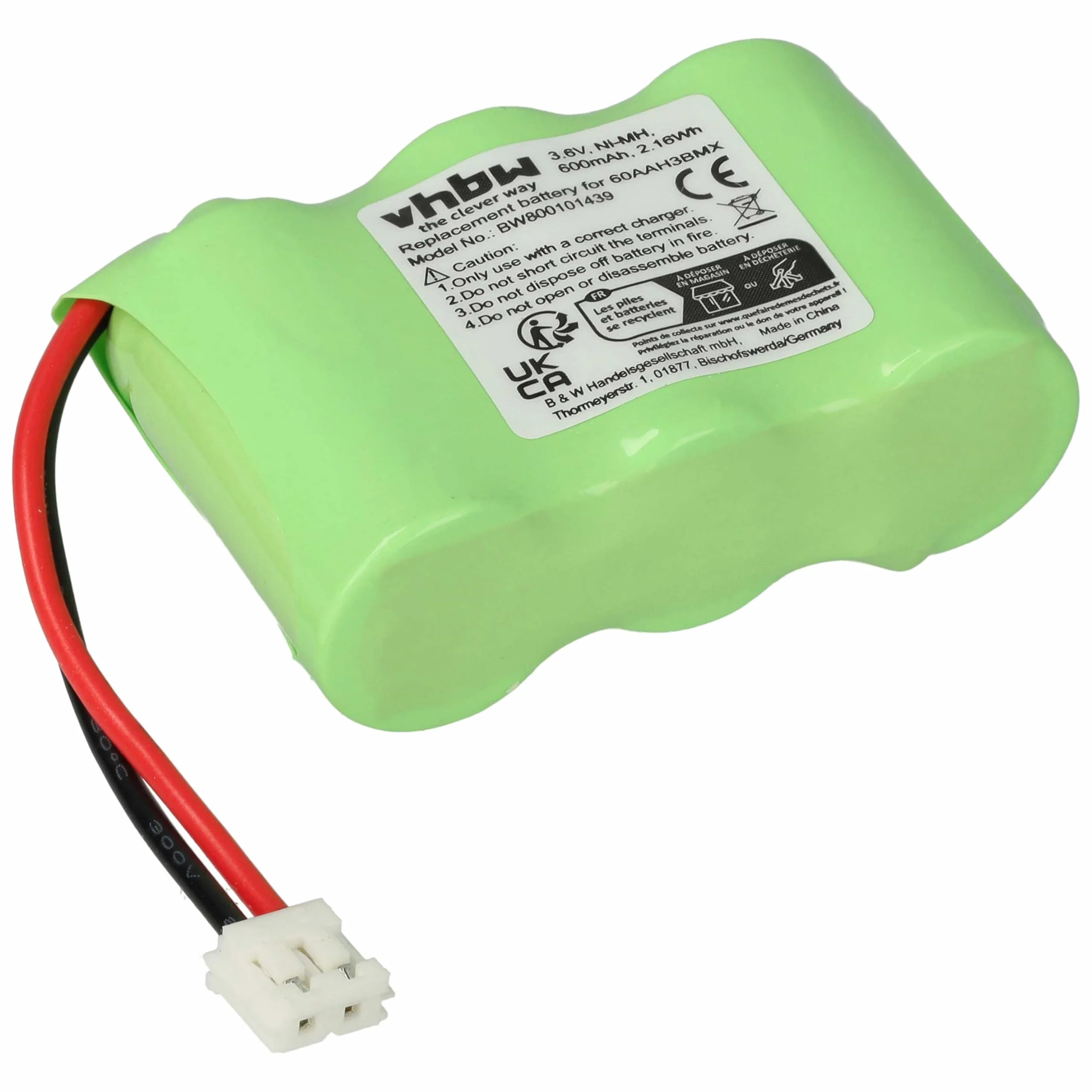 vhbw 1x Batterie Compatible avec Ascom Adesso téléphone Fixe sans Fil (600mAh, 3,6V, NiMH) - Remplacement pour 60AAH3BMX, HSC22, V30145-K1310-X147, C39453-Z5-C193