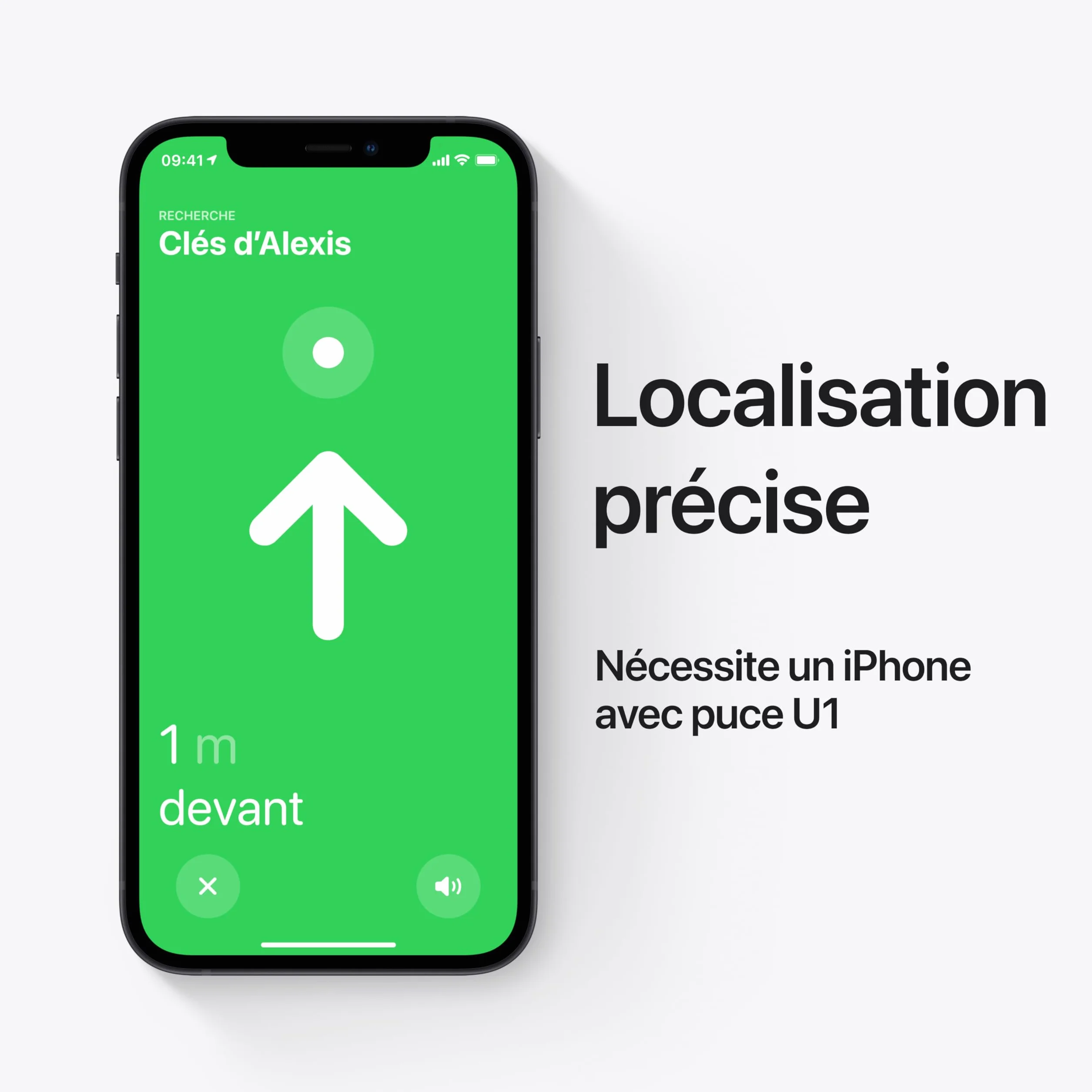 Apple AirTag (1ᵉ génération). Repérer Votre Trousseau de clés, Porte-Feuille, Valise, Sac. Résistant à l'eau. Batterie remplaçable. Compatible avec iPhone ou iPad.