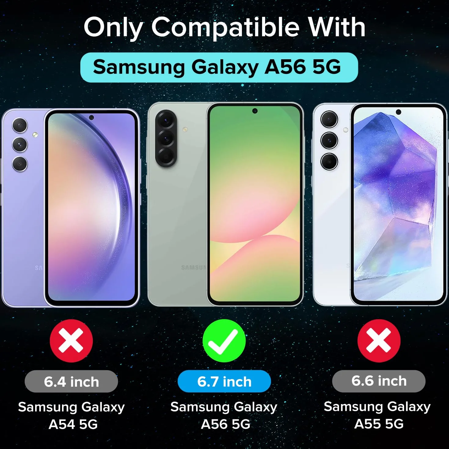 ivoler Verre Trempé pour Samsung Galaxy A56 5G Installation en 30 Secondes, Outil d'Installation Facile, Protection d’écran en 9H Dureté, Anti-Rayures, sans Bulles - 2 Pack