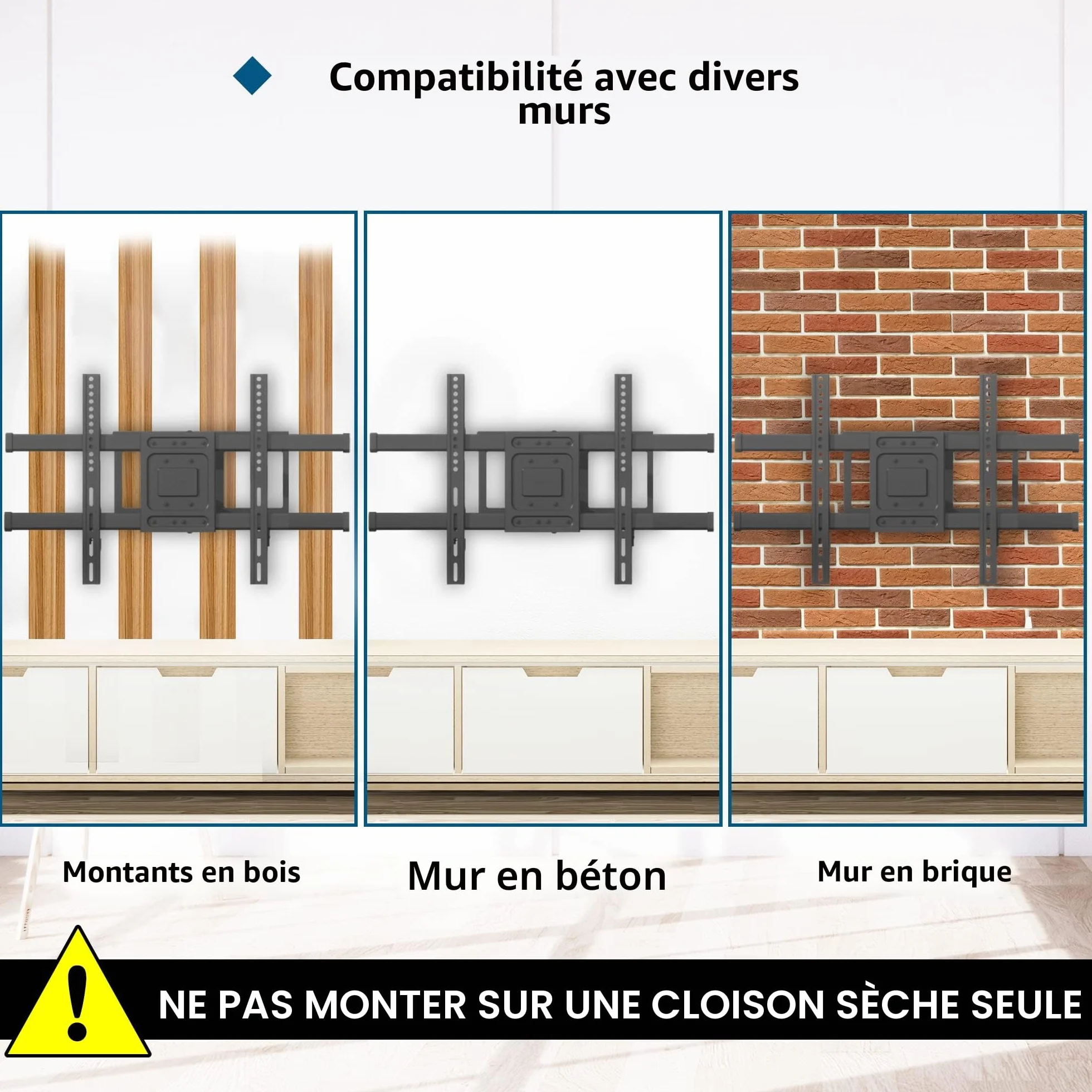 BONTEC Support Mural TV à Extra Longue Portée 1040 mm pour Écrans Plats/Incurvés LCD/LED/OLED de 32 à 75 Pouces jusqu'à 60 kg, Support TV Mural Pivotant, Inclinable et Rotatif, Max VESA 600x400 mm