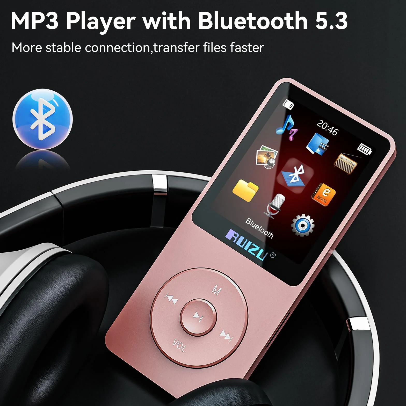 Lecteur MP3 32 Go Bluetooth 5.3 écran 1,8" autonomie 80 h