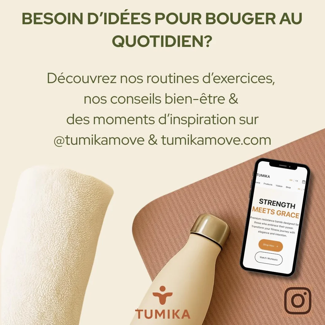 Tumika Bande Élastique Musculation Coffret 2 ou 3 Bandes Résistance Premium Renforcement Pilates Fitness Antidérapantes