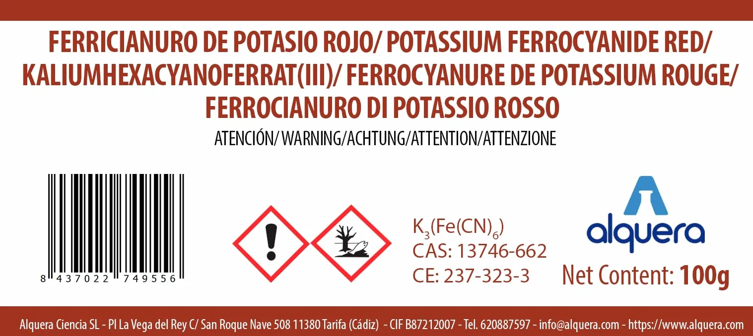 Ferricyanure de Potassium Rouge (100g)