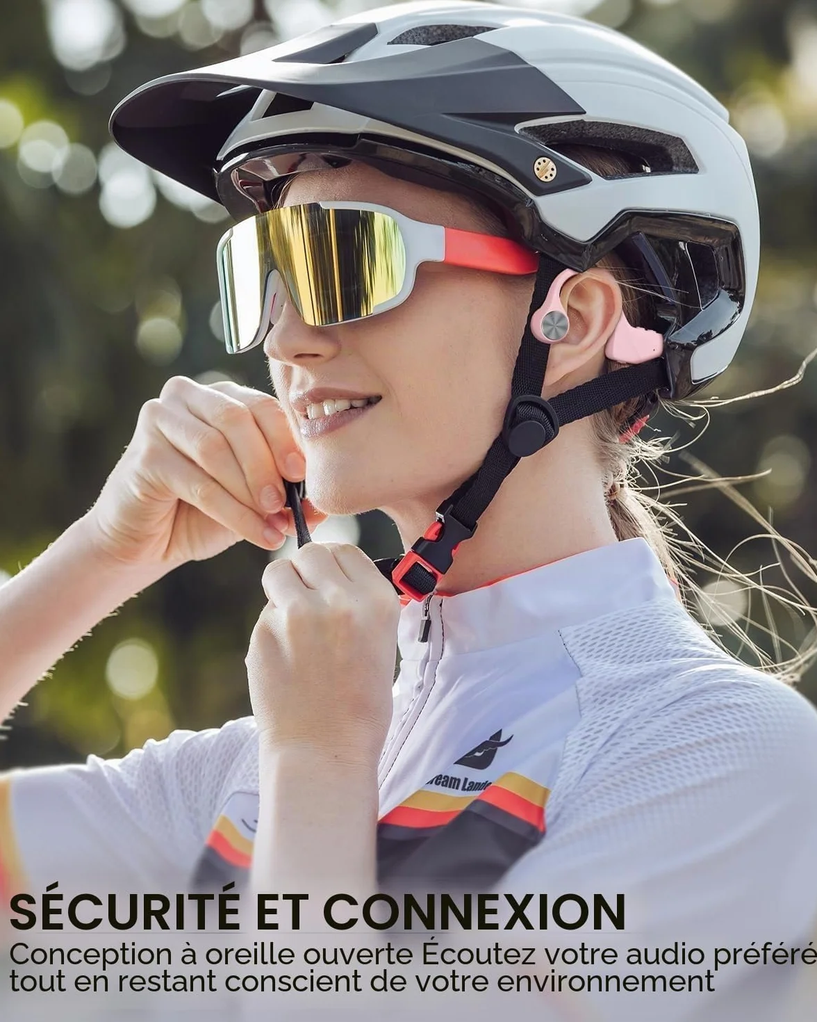 SANOTO Casque Conduction Osseuse Bluetooth 5.3, Open Ear Casque Bluetooth Sans Fil Sport IPX5 Étanche et Anti-poussière Conduction Osseuse Batterie longue durée Running Fitness Cycling Casque Écouteur